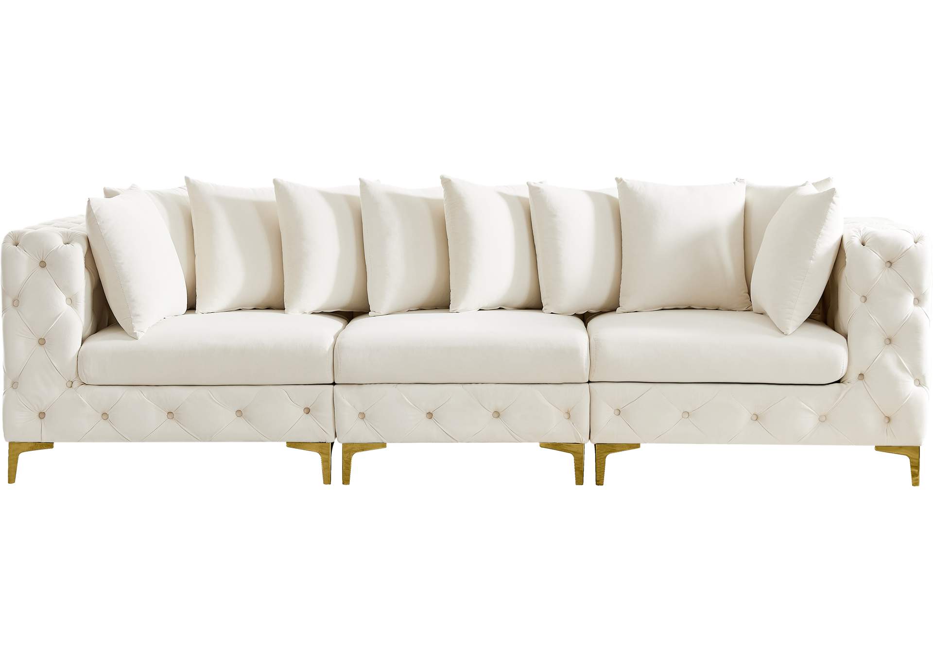 Tremblay Cream Velvet Modular Sofa,Meridian Furniture