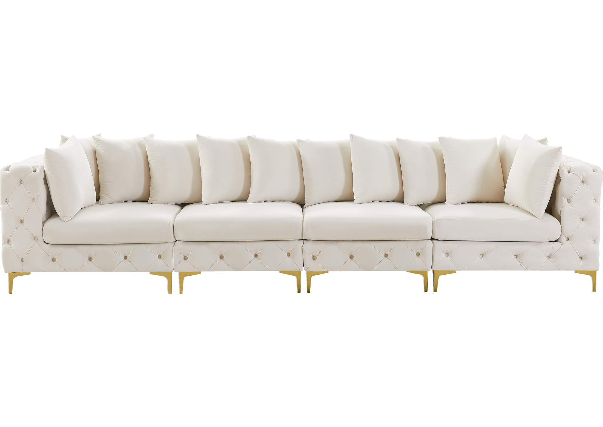 Tremblay Cream Velvet Modular Sofa,Meridian Furniture