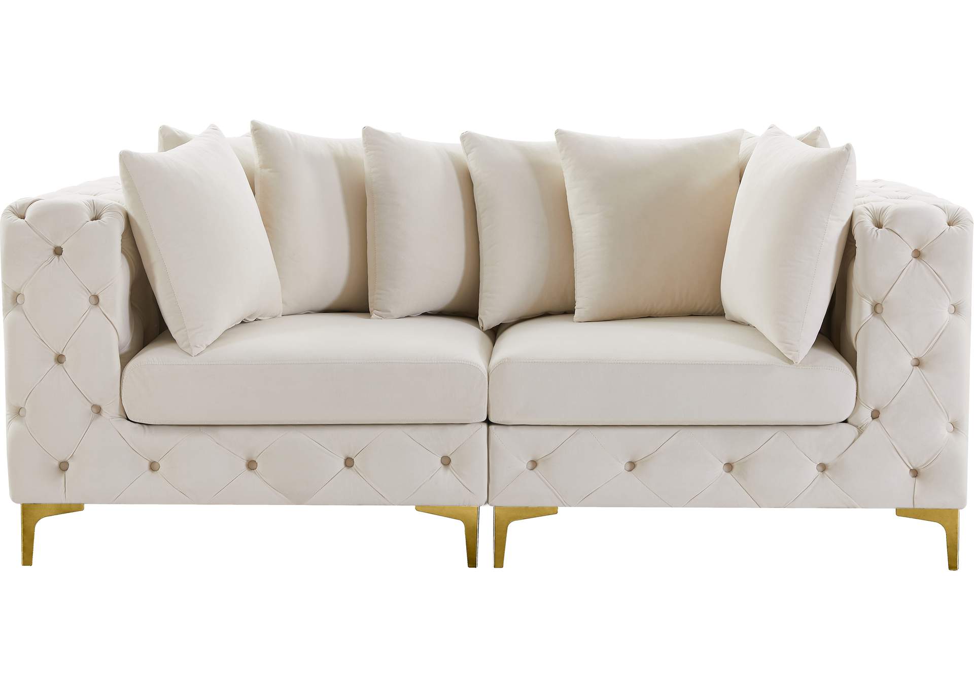 Tremblay Cream Velvet Modular Sofa,Meridian Furniture