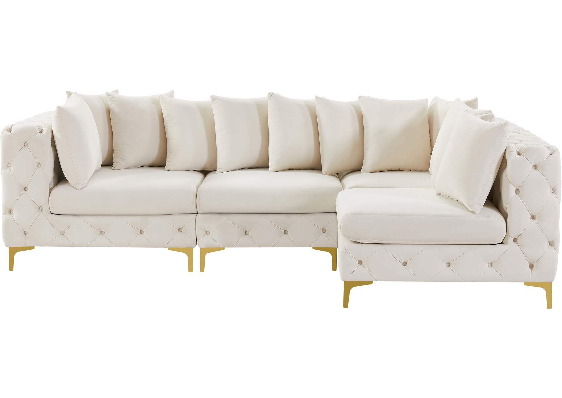 Tremblay Cream Velvet Modular Sectional,Meridian Furniture