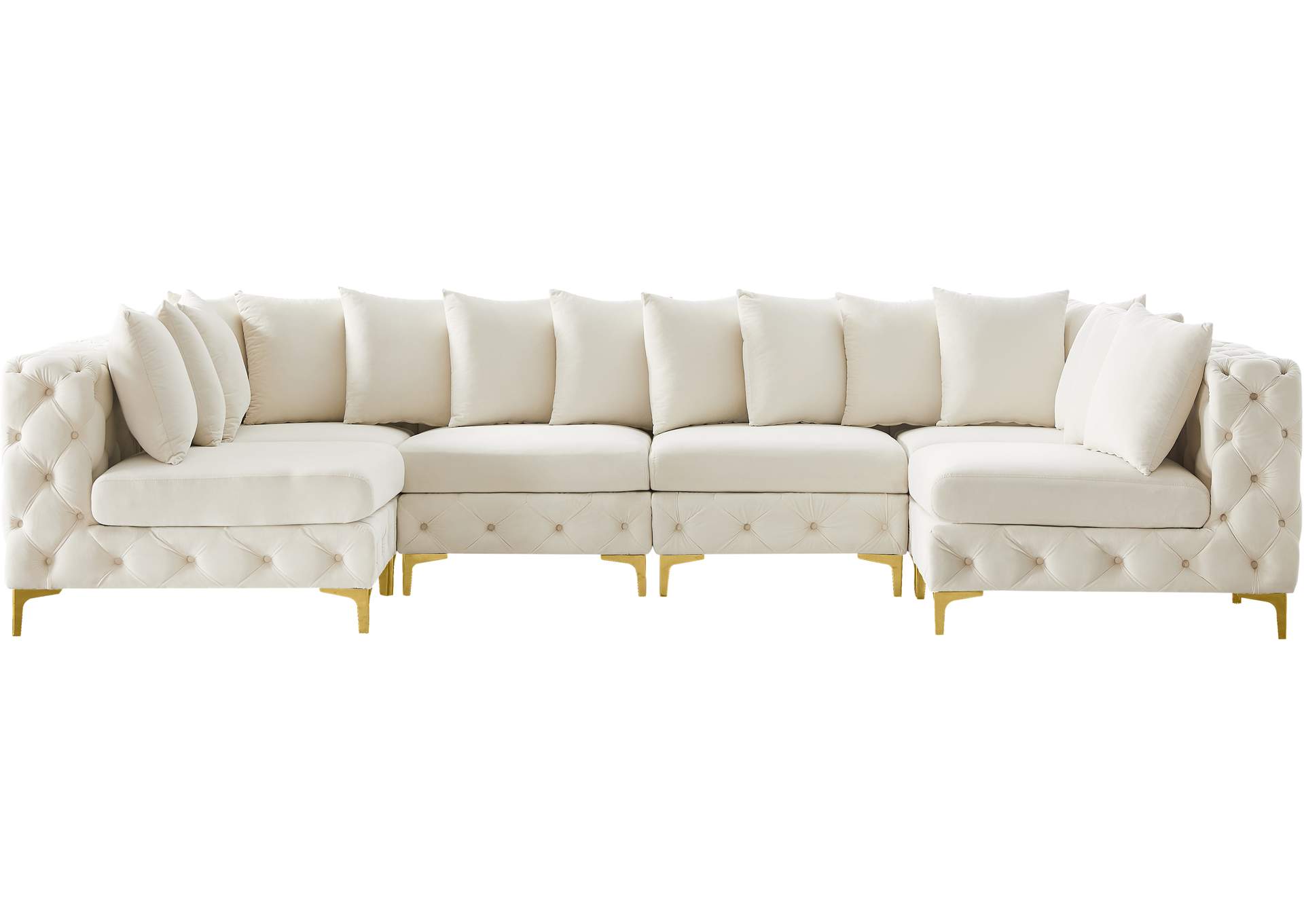 Tremblay Cream Velvet Modular Sectional,Meridian Furniture