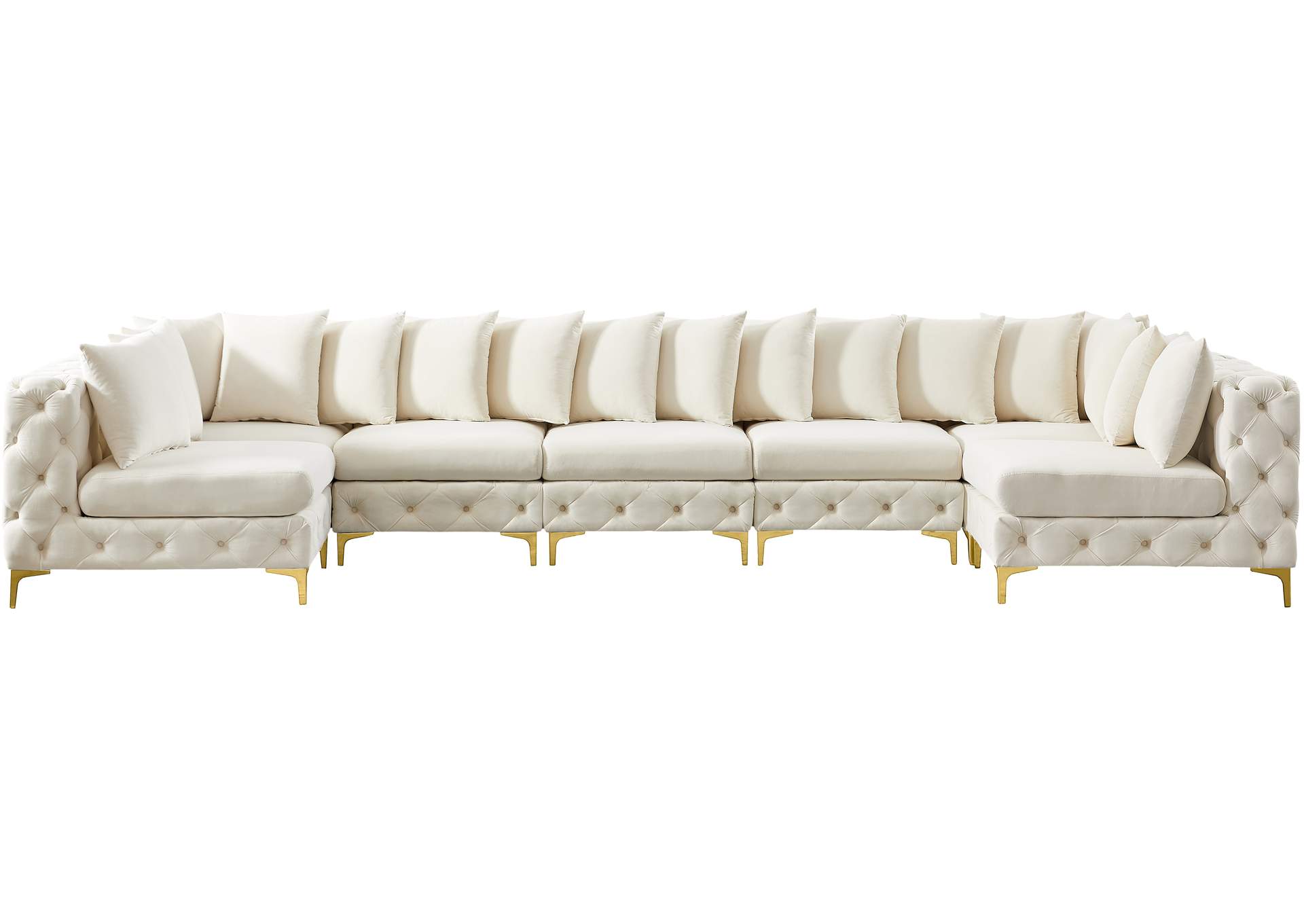 Tremblay Cream Velvet Modular Sectional,Meridian Furniture