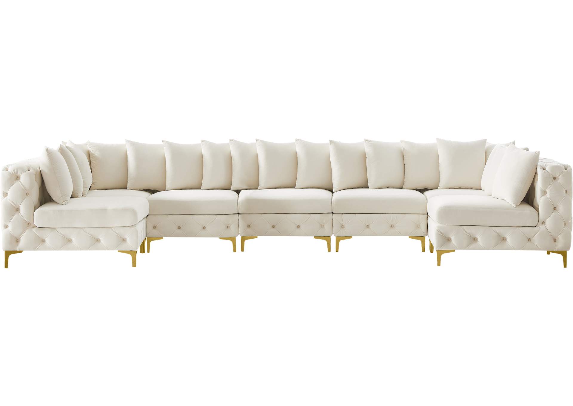 Tremblay Cream Velvet Modular Sectional,Meridian Furniture