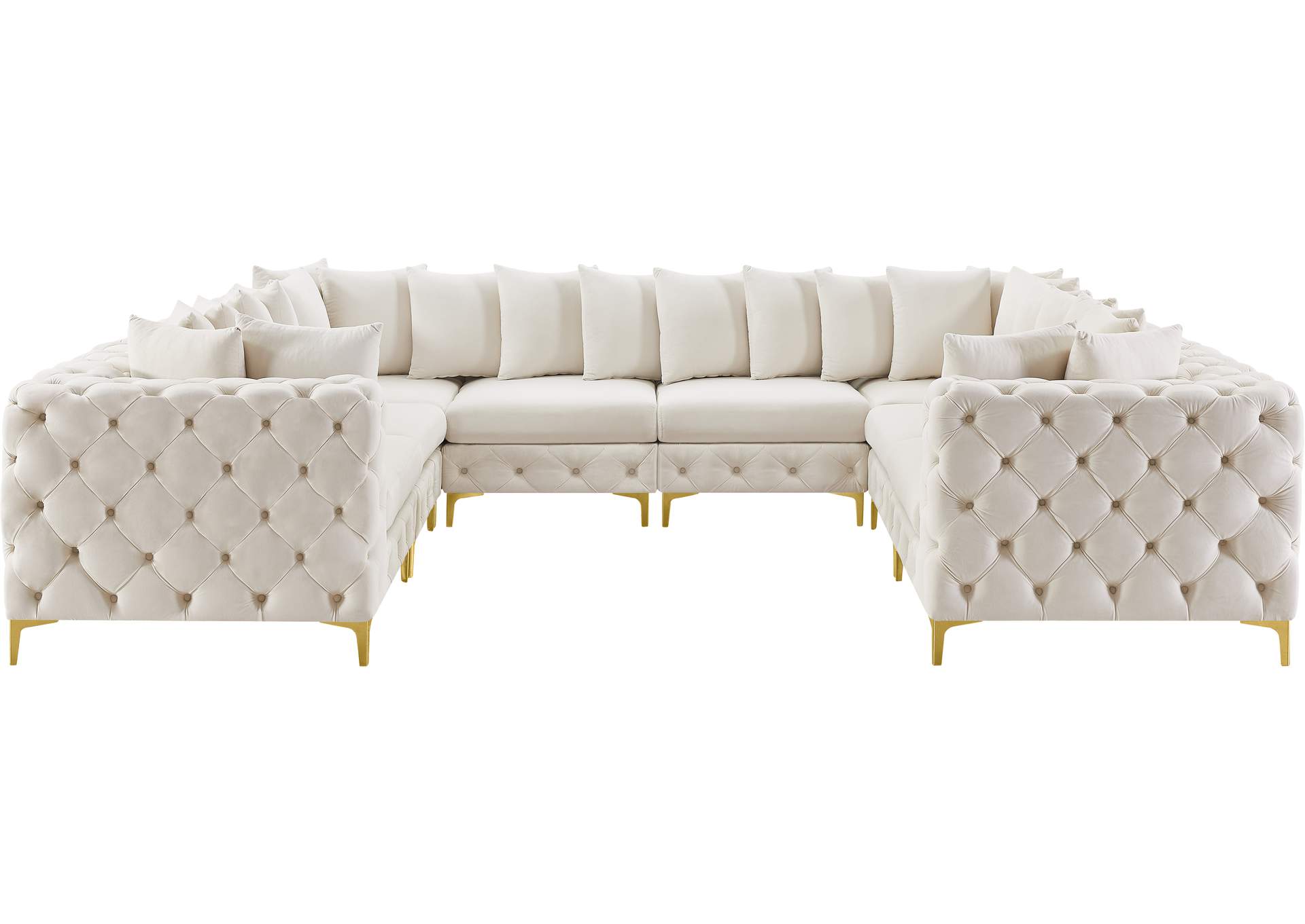 Tremblay Cream Velvet Modular Sectional,Meridian Furniture