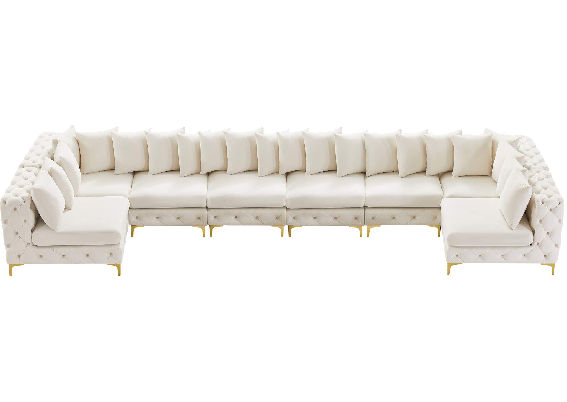 Tremblay Cream Velvet Modular Sectional,Meridian Furniture