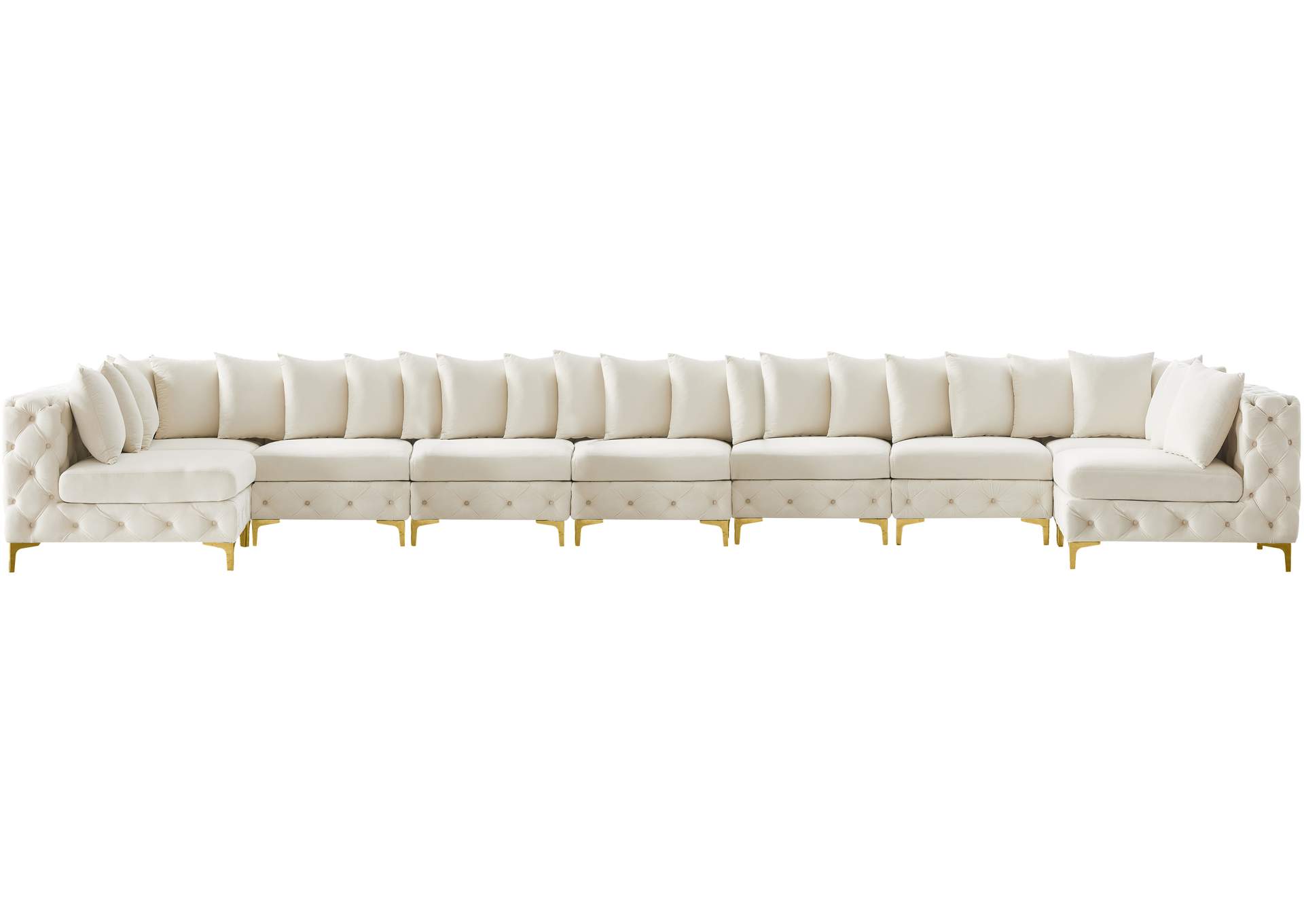 Tremblay Cream Velvet Modular Sectional,Meridian Furniture