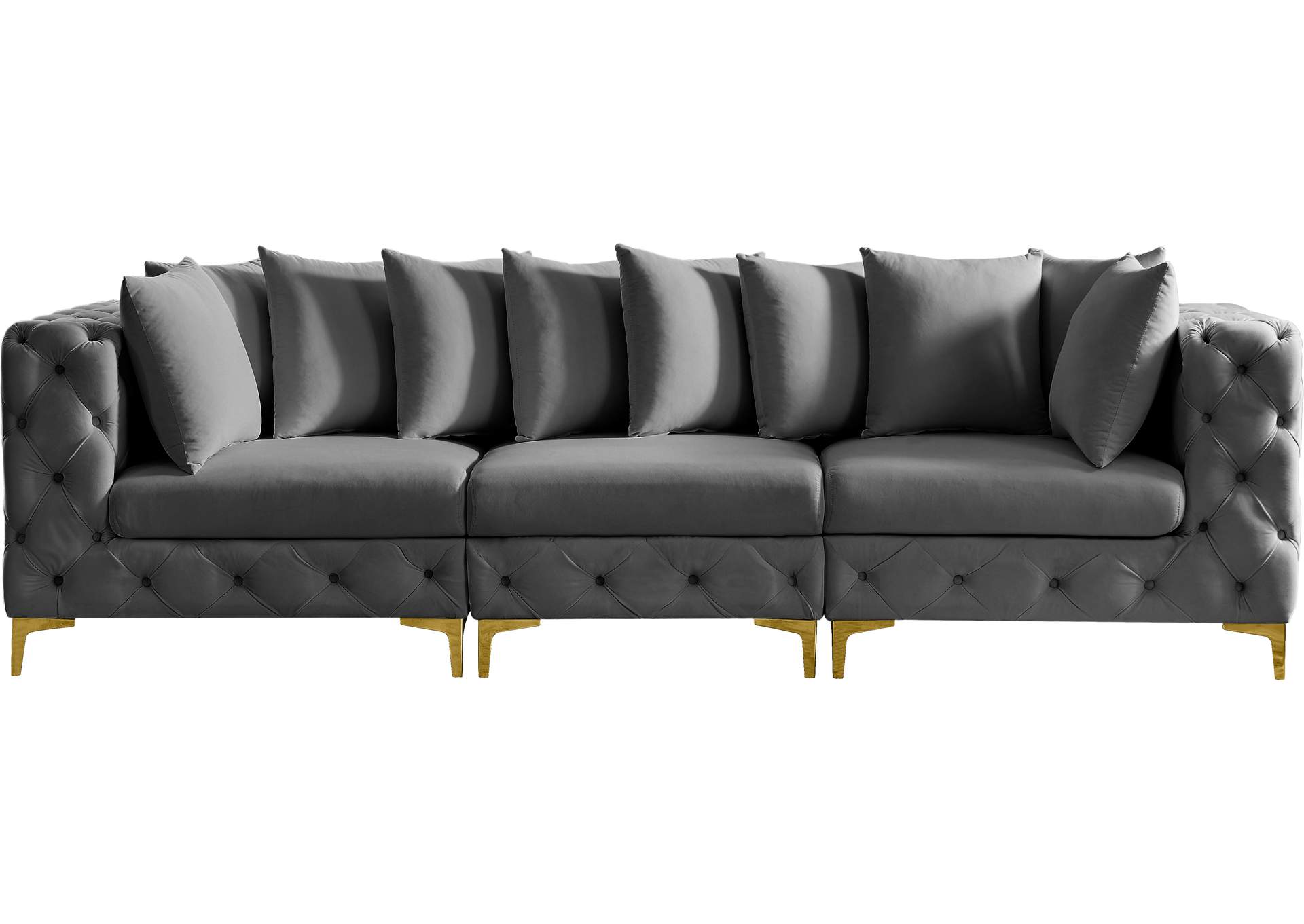 Tremblay Grey Velvet Modular Sofa,Meridian Furniture