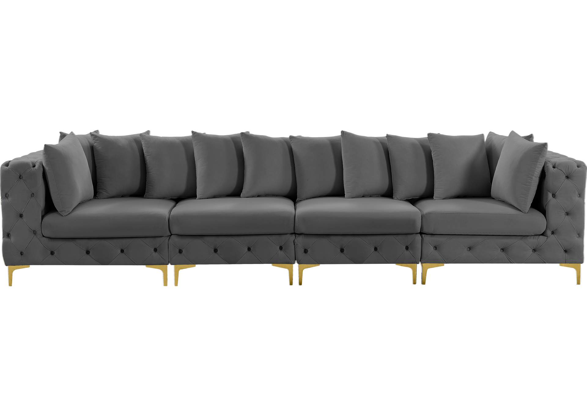 Tremblay Grey Velvet Modular Sofa,Meridian Furniture