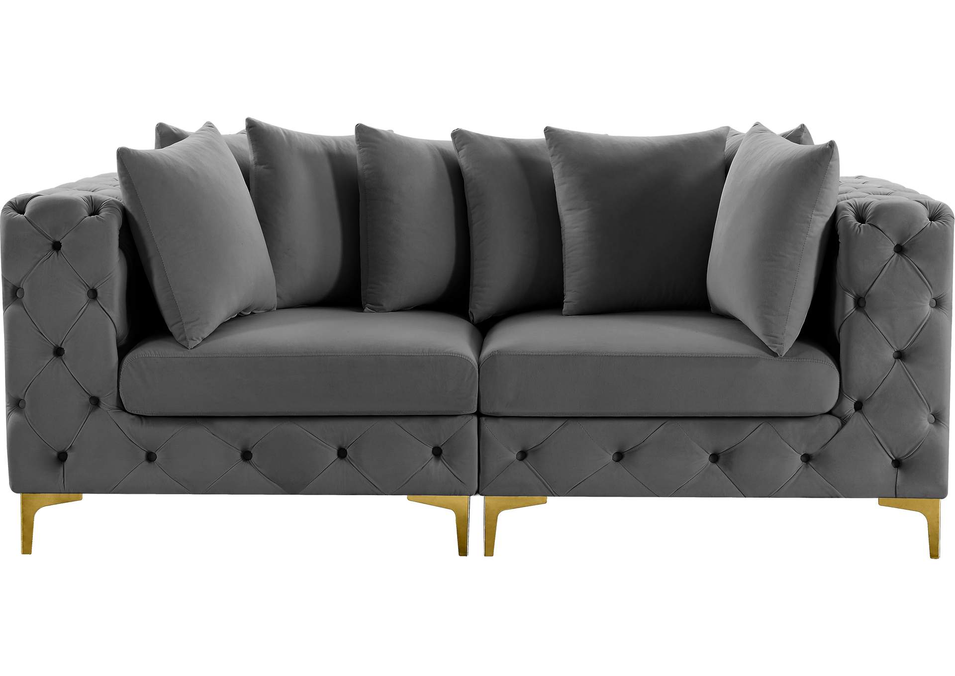 Tremblay Grey Velvet Modular Sofa,Meridian Furniture