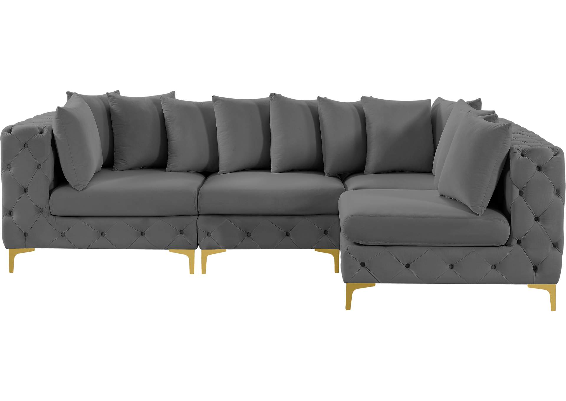 Tremblay Grey Velvet Modular Sectional,Meridian Furniture