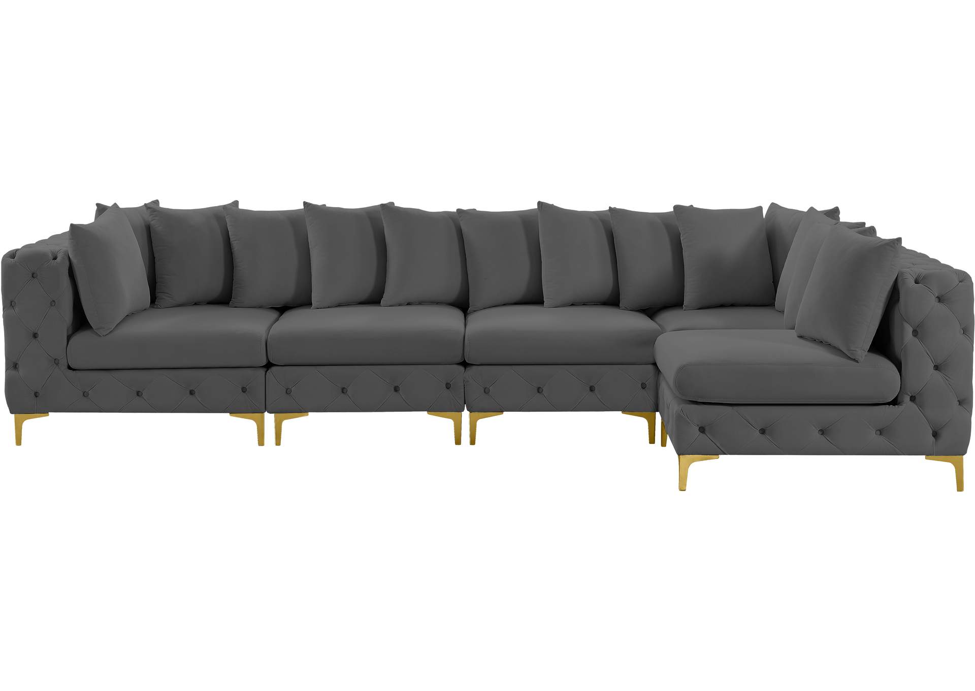 Tremblay Grey Velvet Modular Sectional,Meridian Furniture