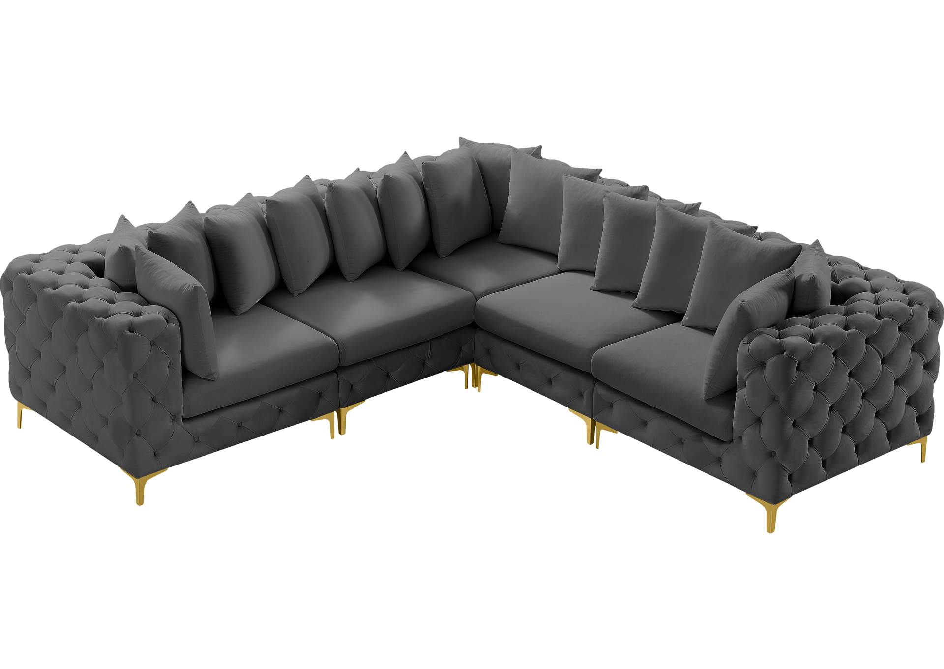 Tremblay Grey Velvet Modular Sectional,Meridian Furniture