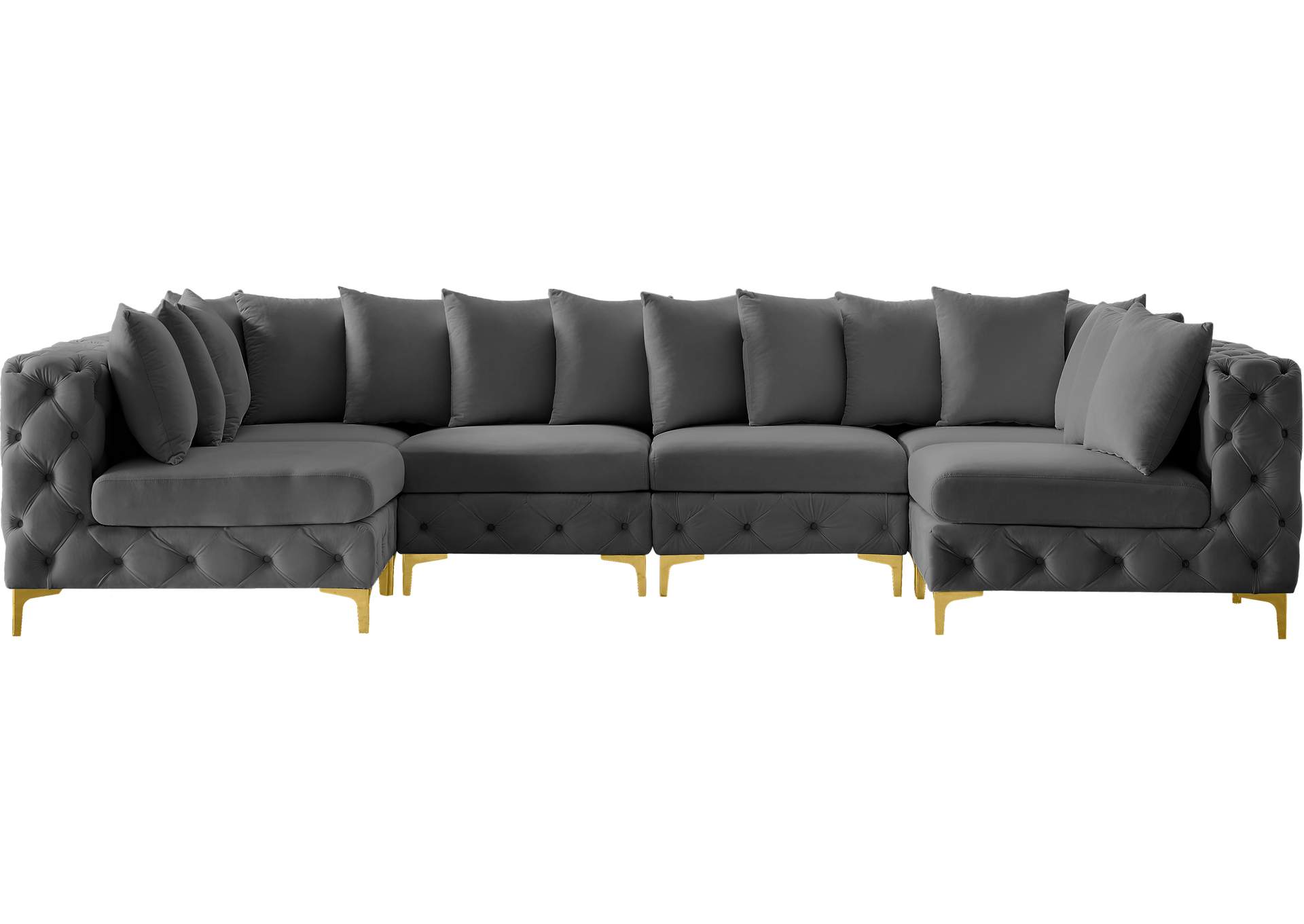 Tremblay Grey Velvet Modular Sectional,Meridian Furniture