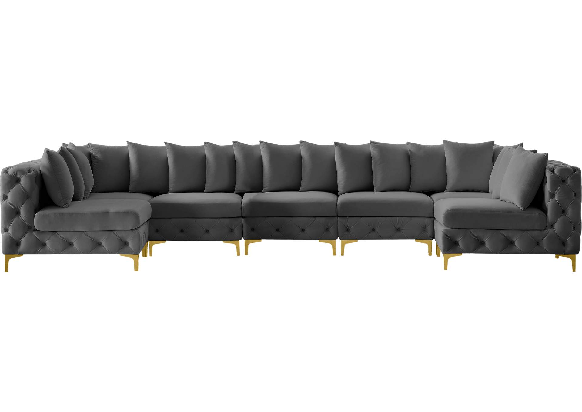 Tremblay Grey Velvet Modular Sectional,Meridian Furniture