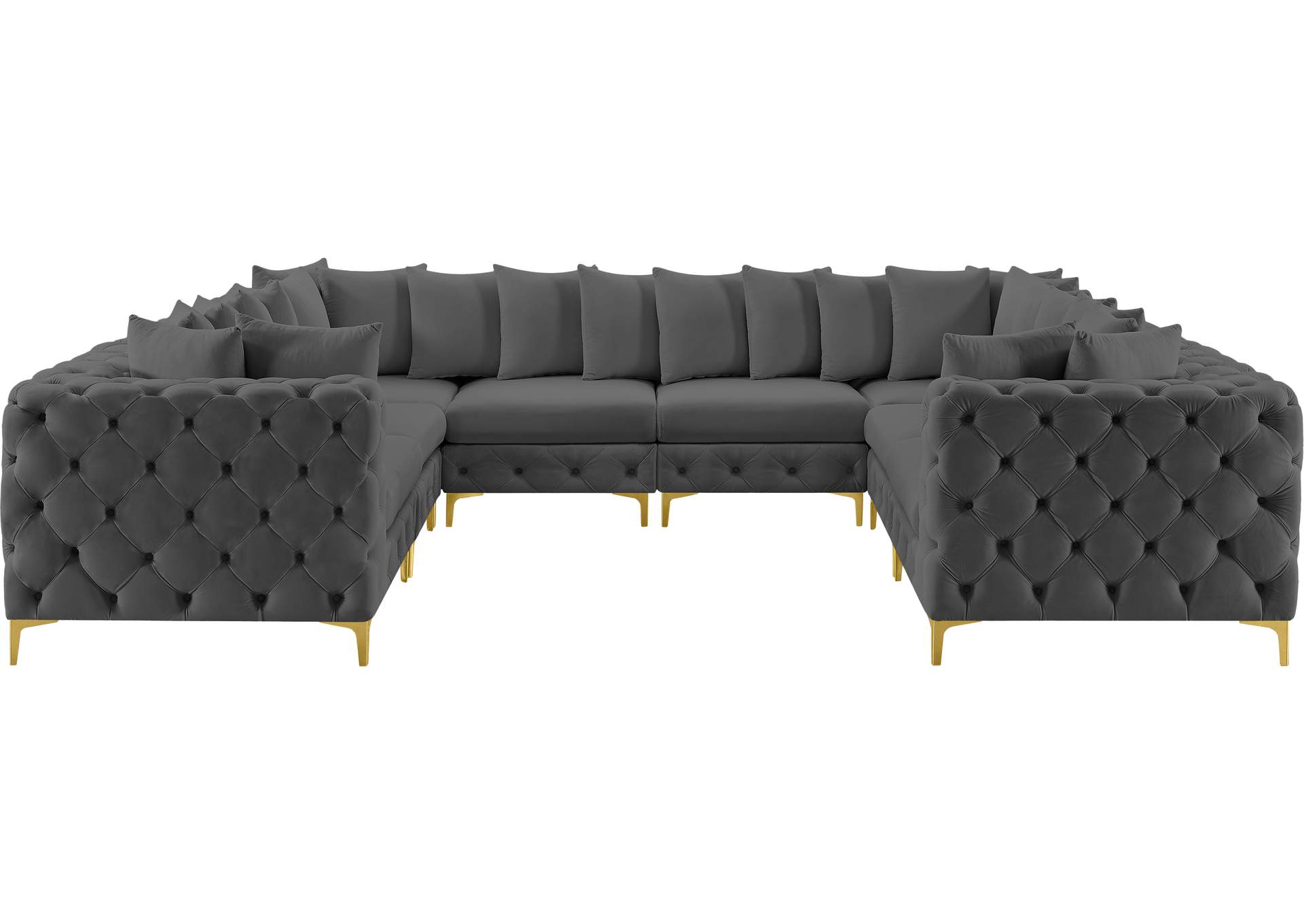 Tremblay Grey Velvet Modular Sectional,Meridian Furniture