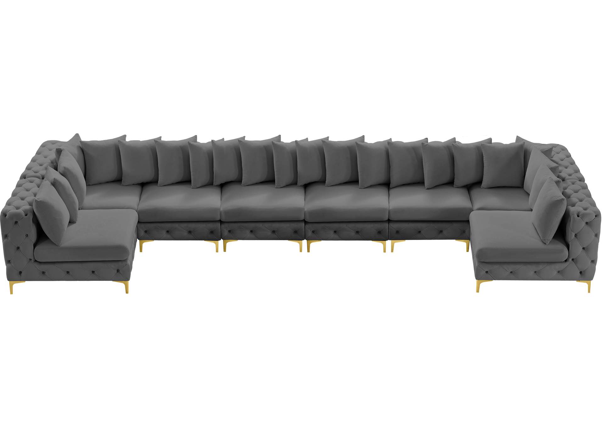 Tremblay Grey Velvet Modular Sectional,Meridian Furniture