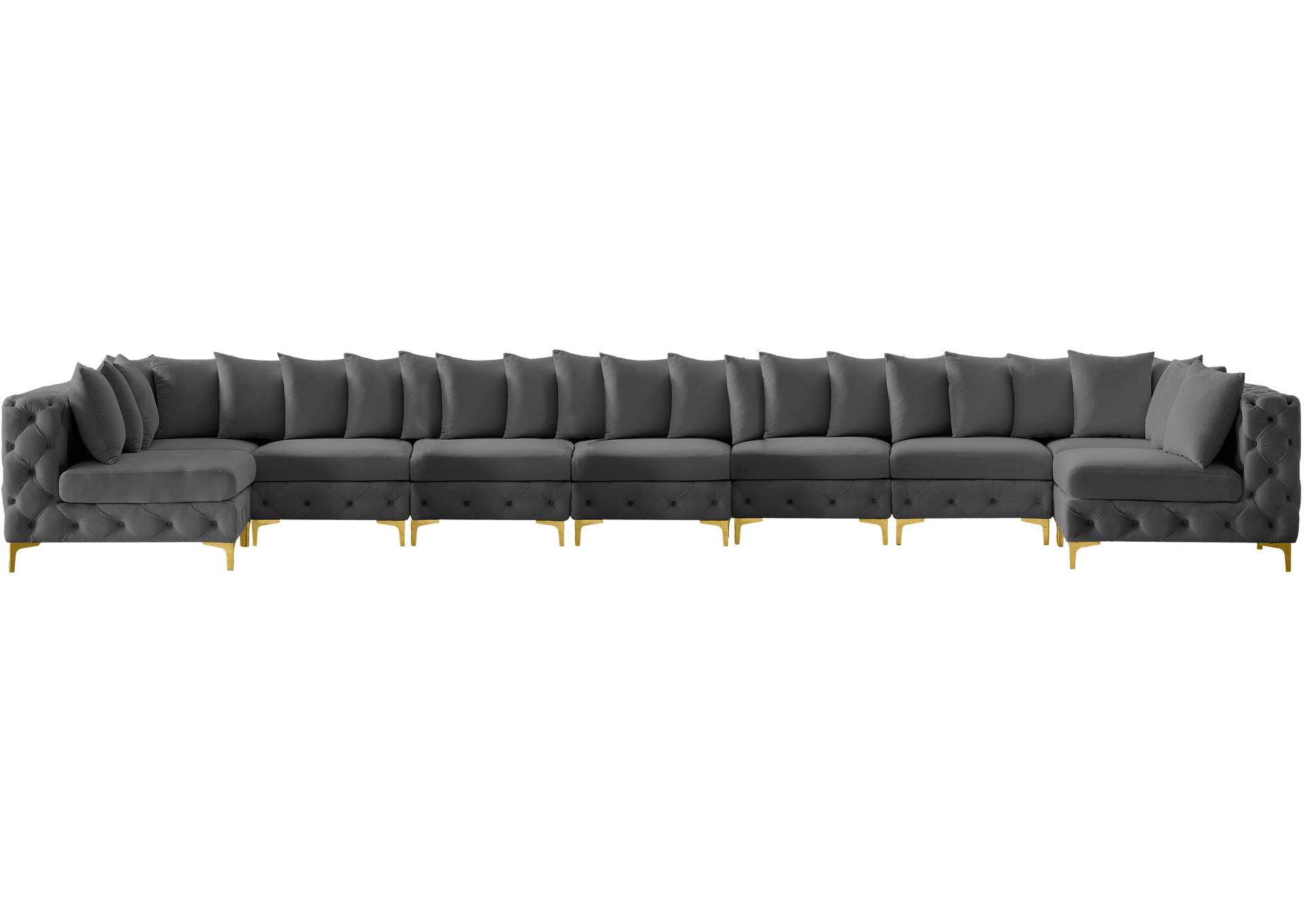 Tremblay Grey Velvet Modular Sectional,Meridian Furniture