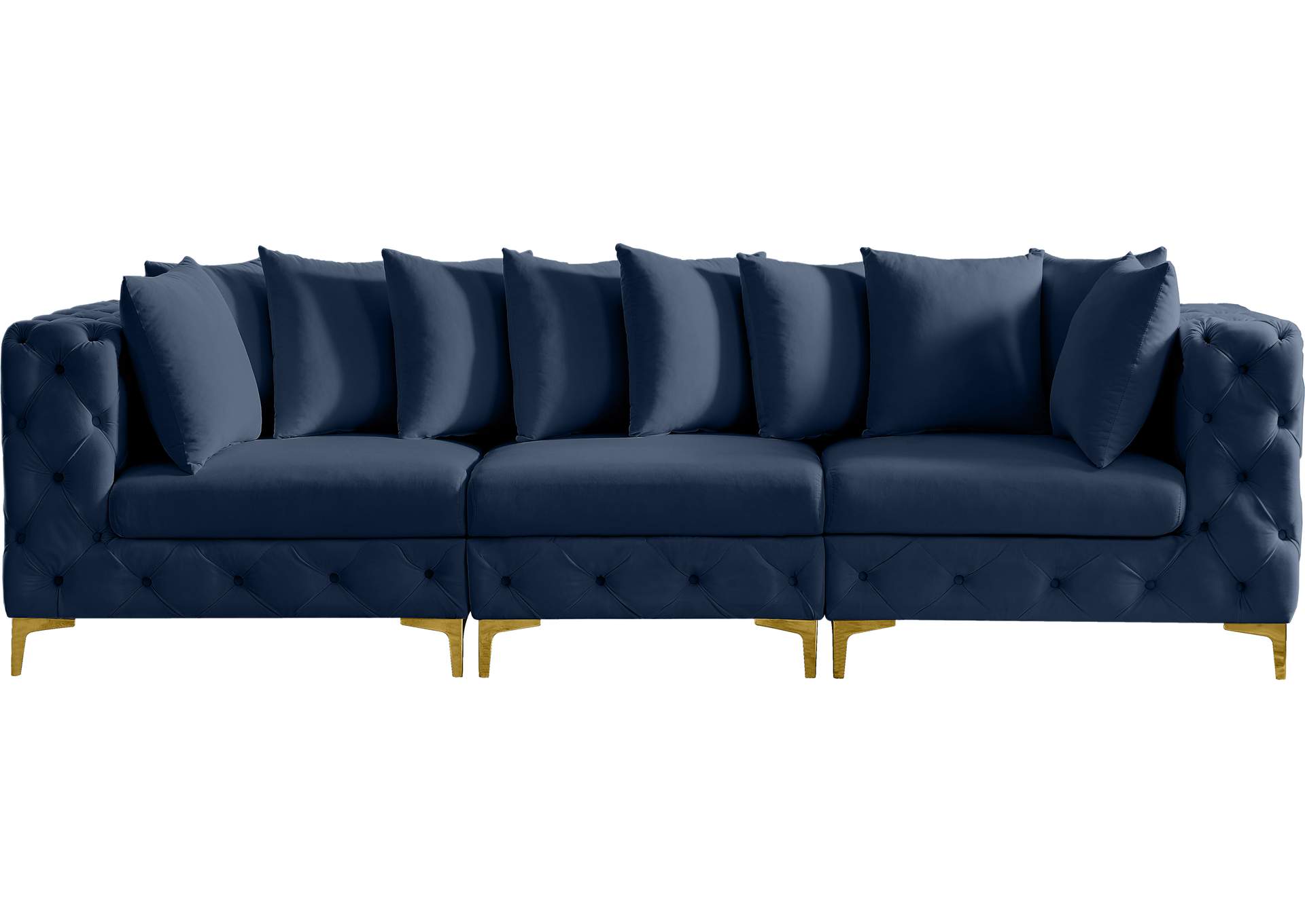 Tremblay Navy Velvet Modular Sofa,Meridian Furniture