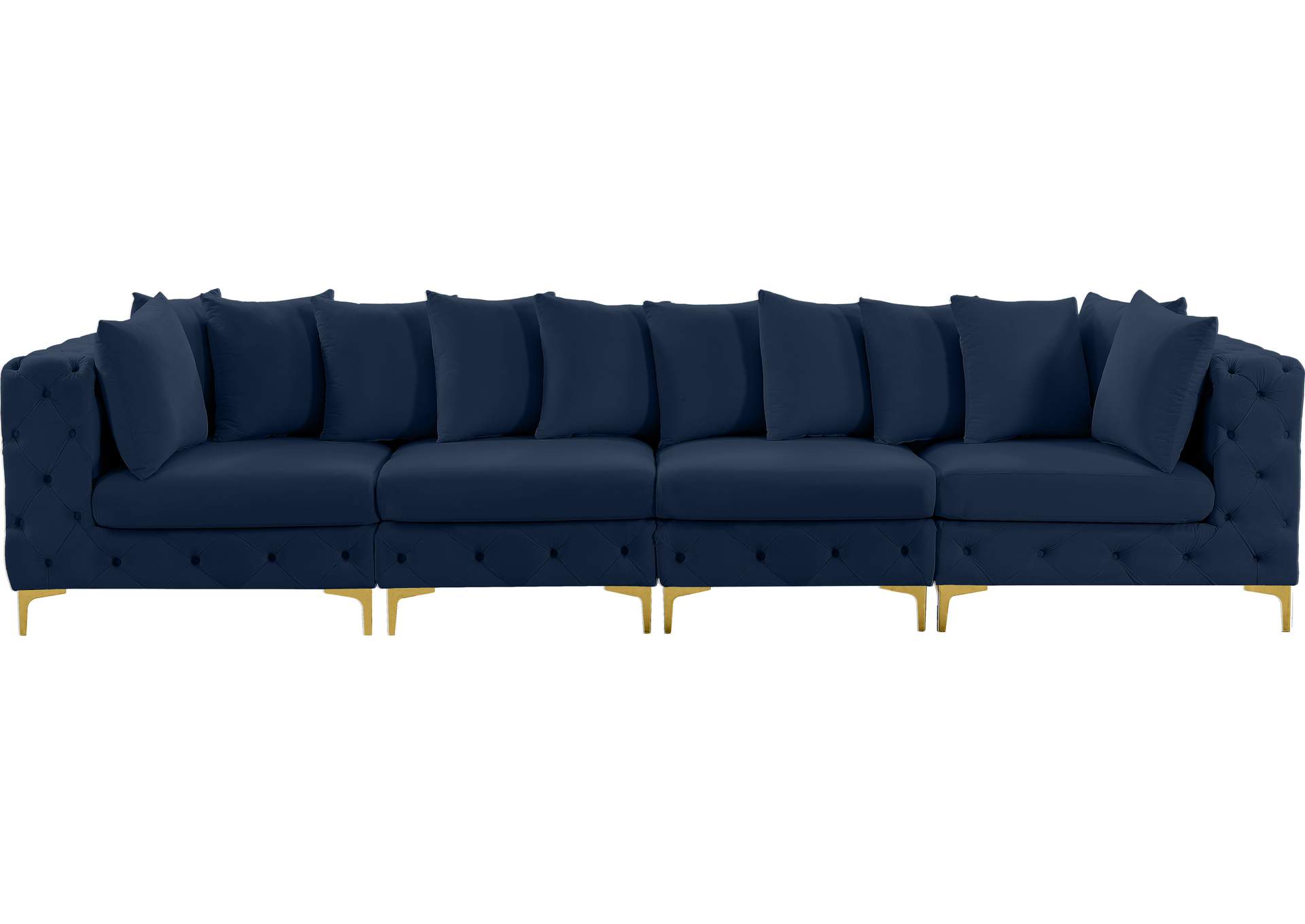 Tremblay Navy Velvet Modular Sofa,Meridian Furniture