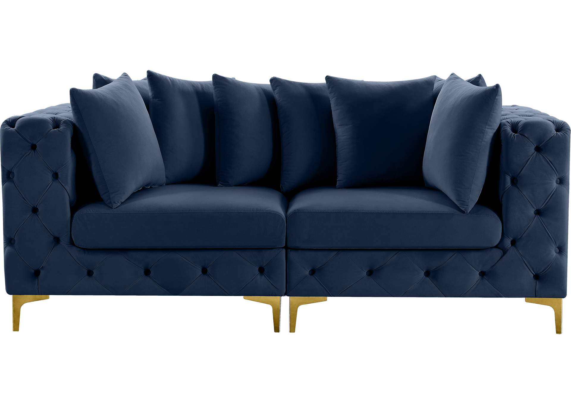 Tremblay Navy Velvet Modular Sofa,Meridian Furniture