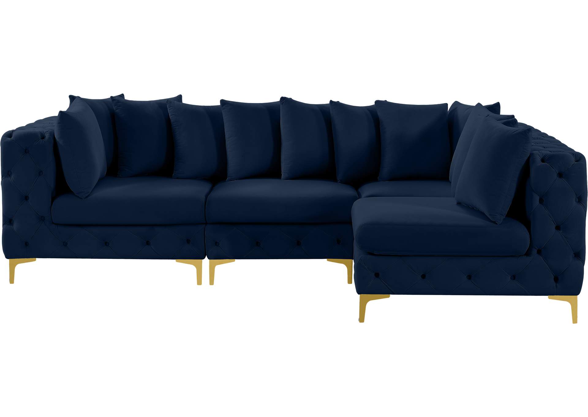 Tremblay Navy Velvet Modular Sectional,Meridian Furniture