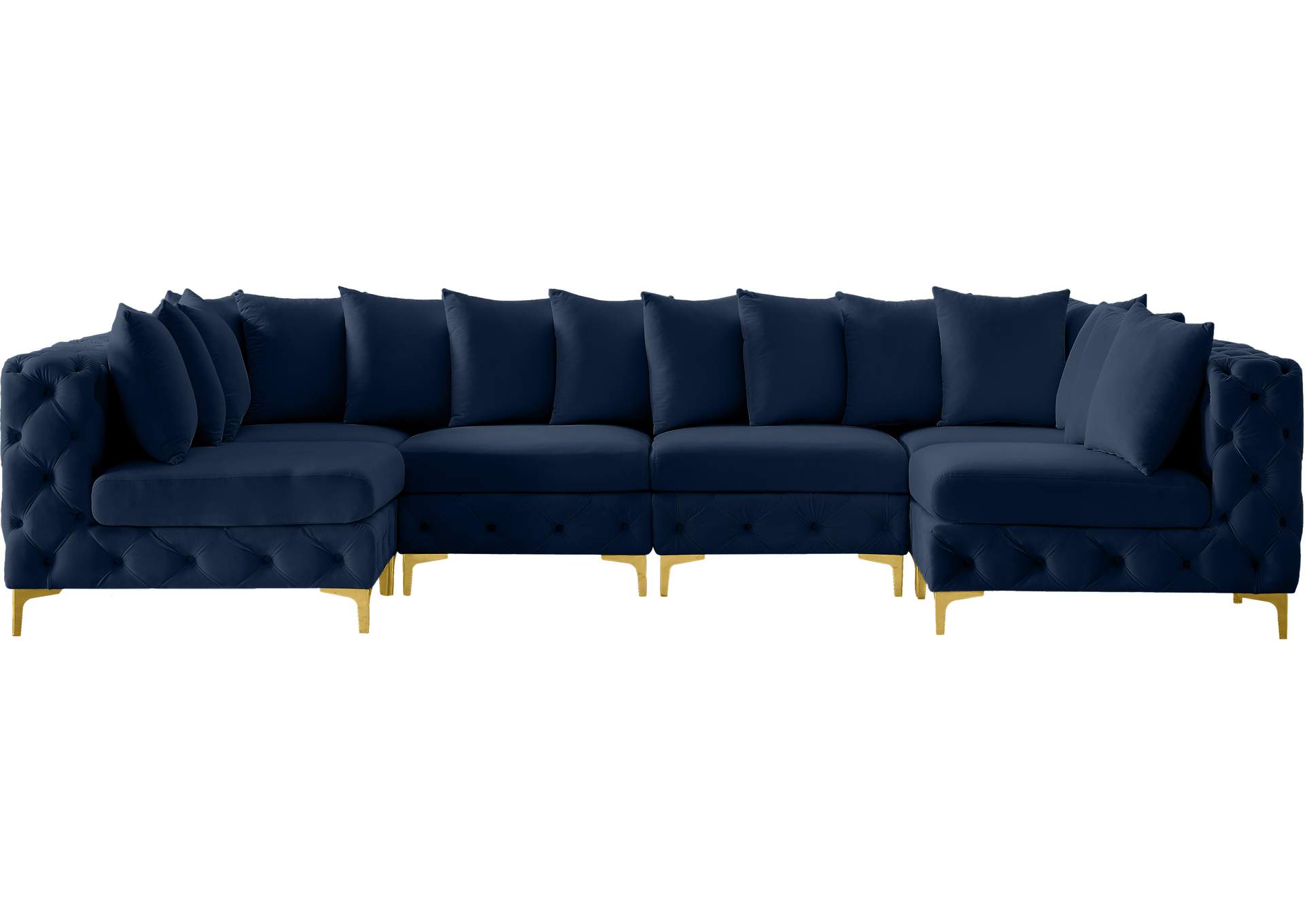 Tremblay Navy Velvet Modular Sectional,Meridian Furniture