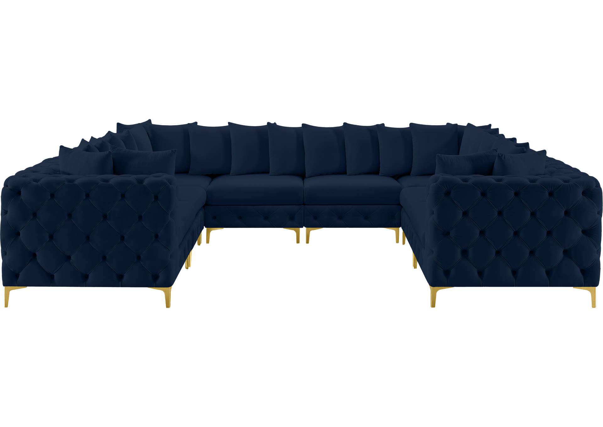 Tremblay Navy Velvet Modular Sectional,Meridian Furniture