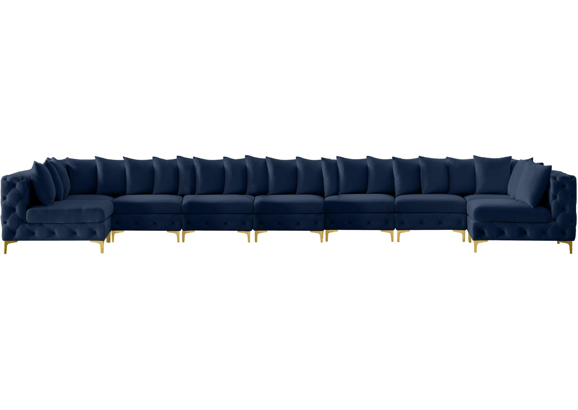 Tremblay Navy Velvet Modular Sectional,Meridian Furniture