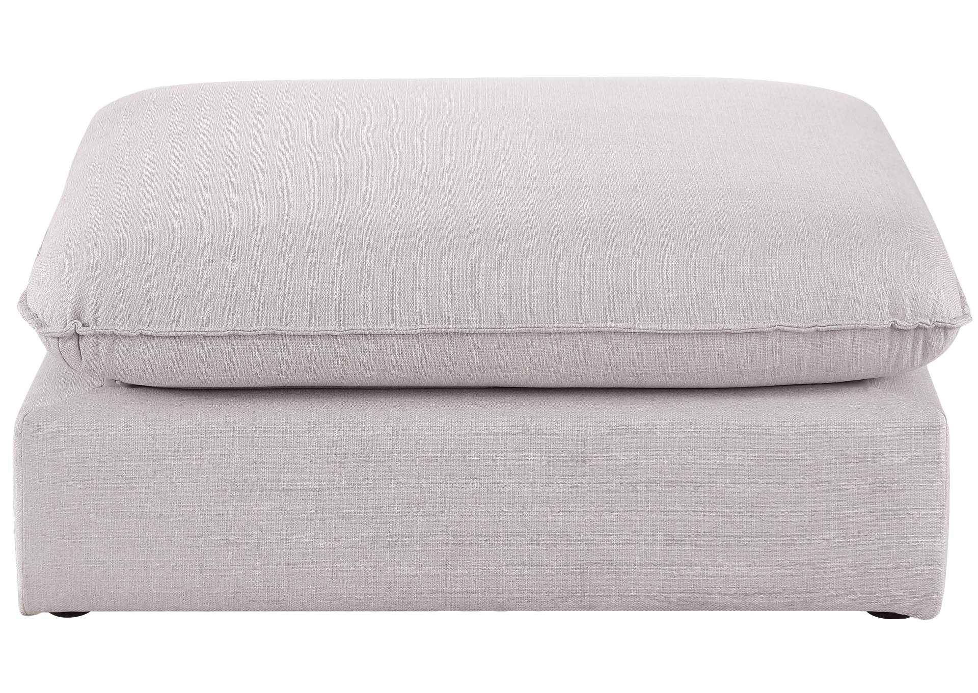 Mackenzie Beige Durable Linen Textured Ottoman,Meridian Furniture