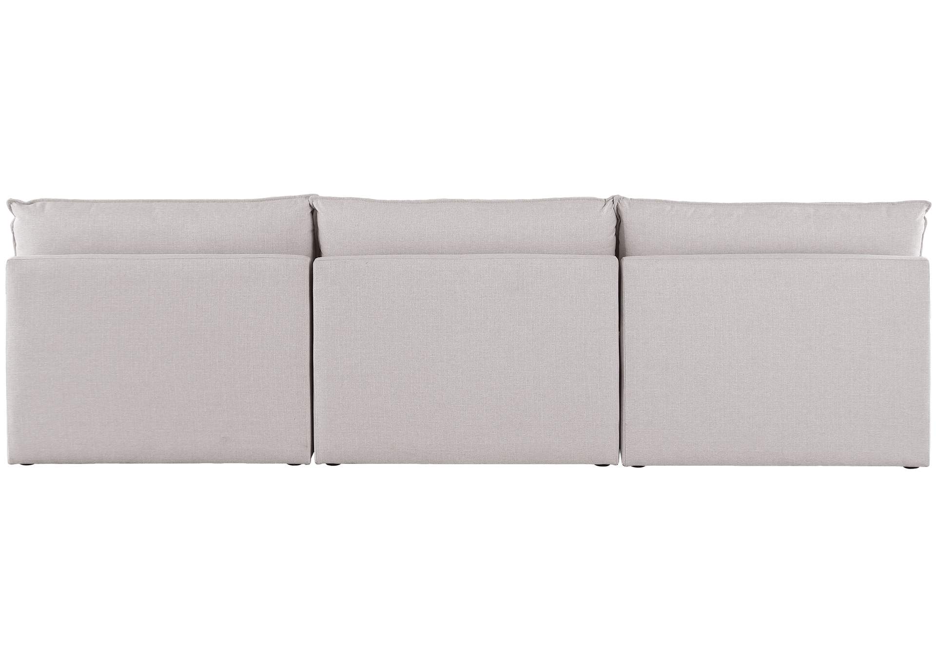 Mackenzie Beige Durable Linen Textured Modular Sofa,Meridian Furniture