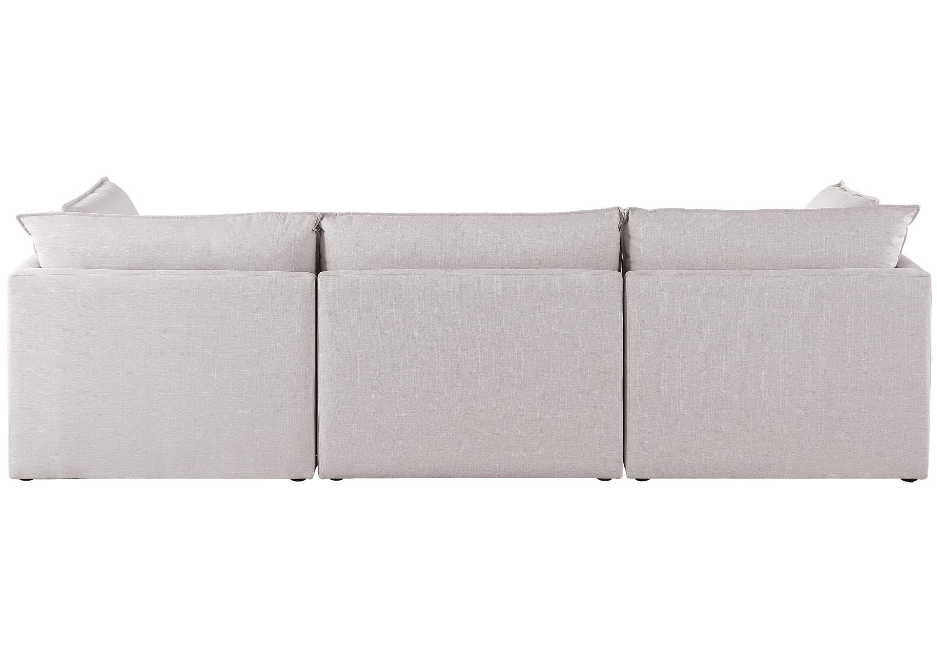 Mackenzie Beige Durable Linen Textured Modular Sofa,Meridian Furniture