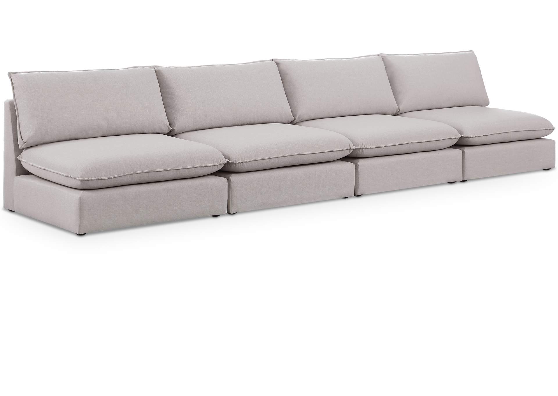 Mackenzie Beige Durable Linen Textured Modular Sofa,Meridian Furniture