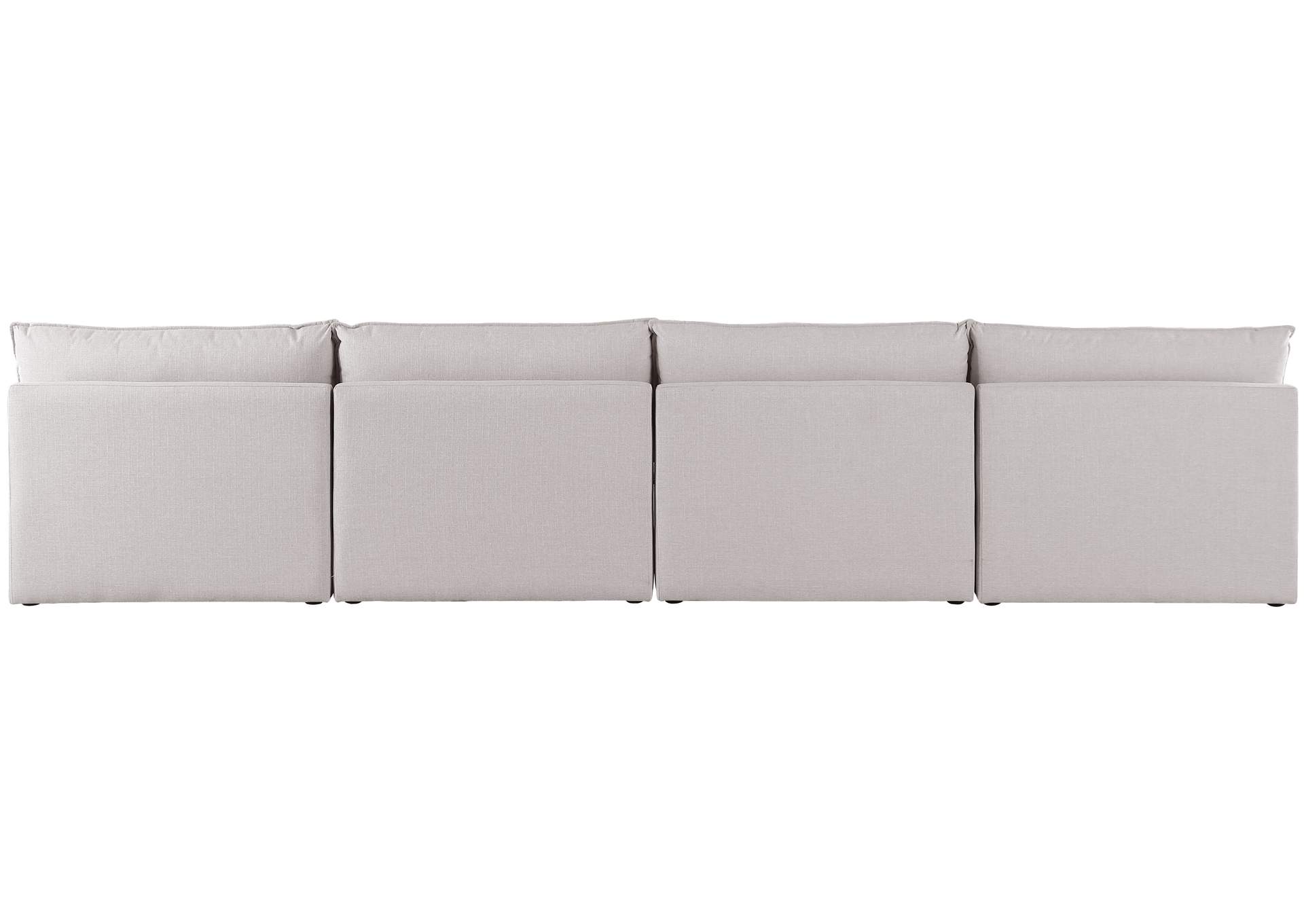 Mackenzie Beige Durable Linen Textured Modular Sofa,Meridian Furniture