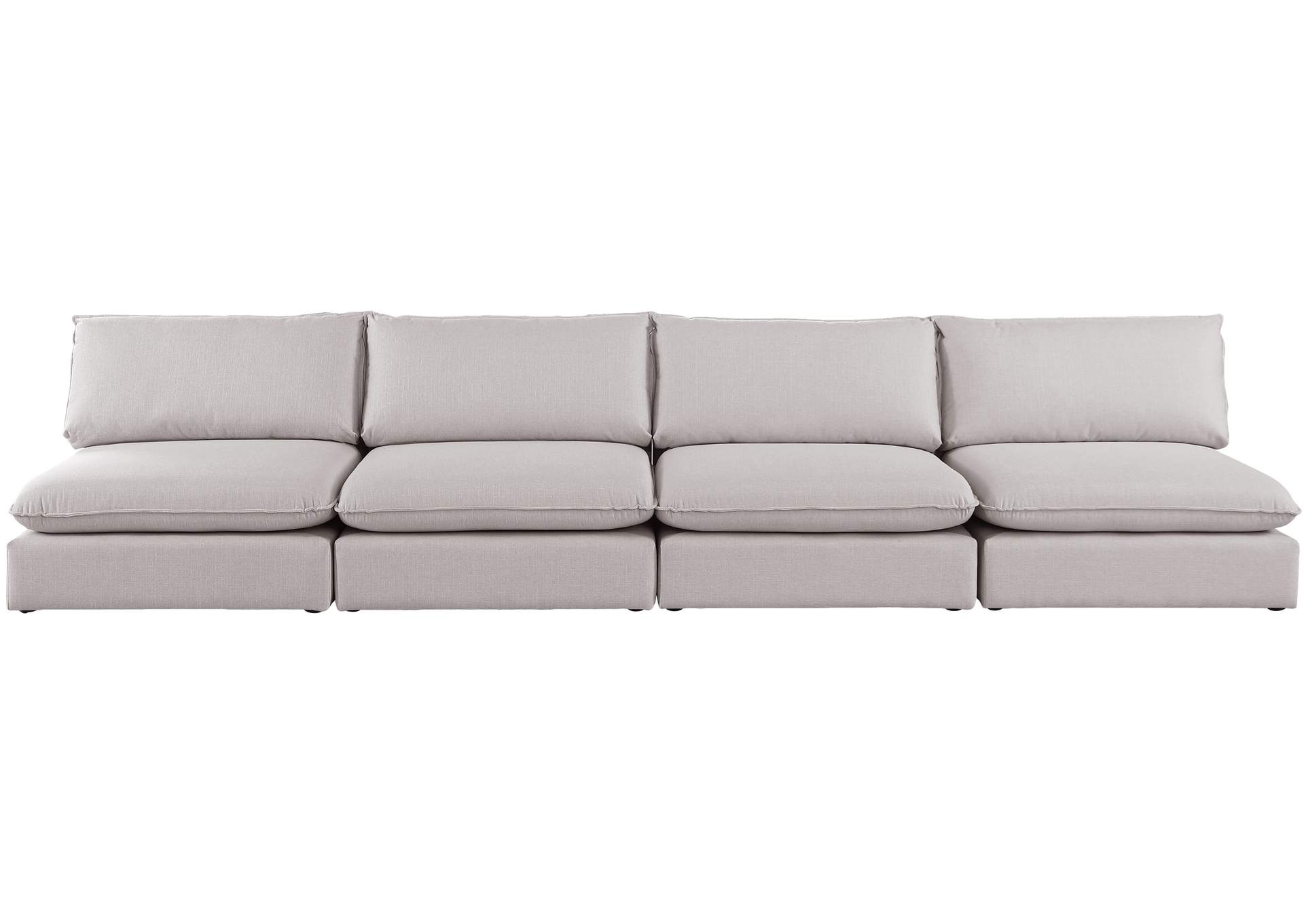 Mackenzie Beige Durable Linen Textured Modular Sofa,Meridian Furniture