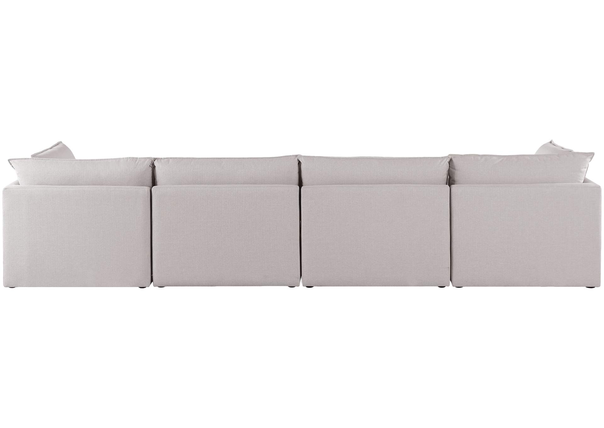 Mackenzie Beige Durable Linen Textured Modular Sofa,Meridian Furniture