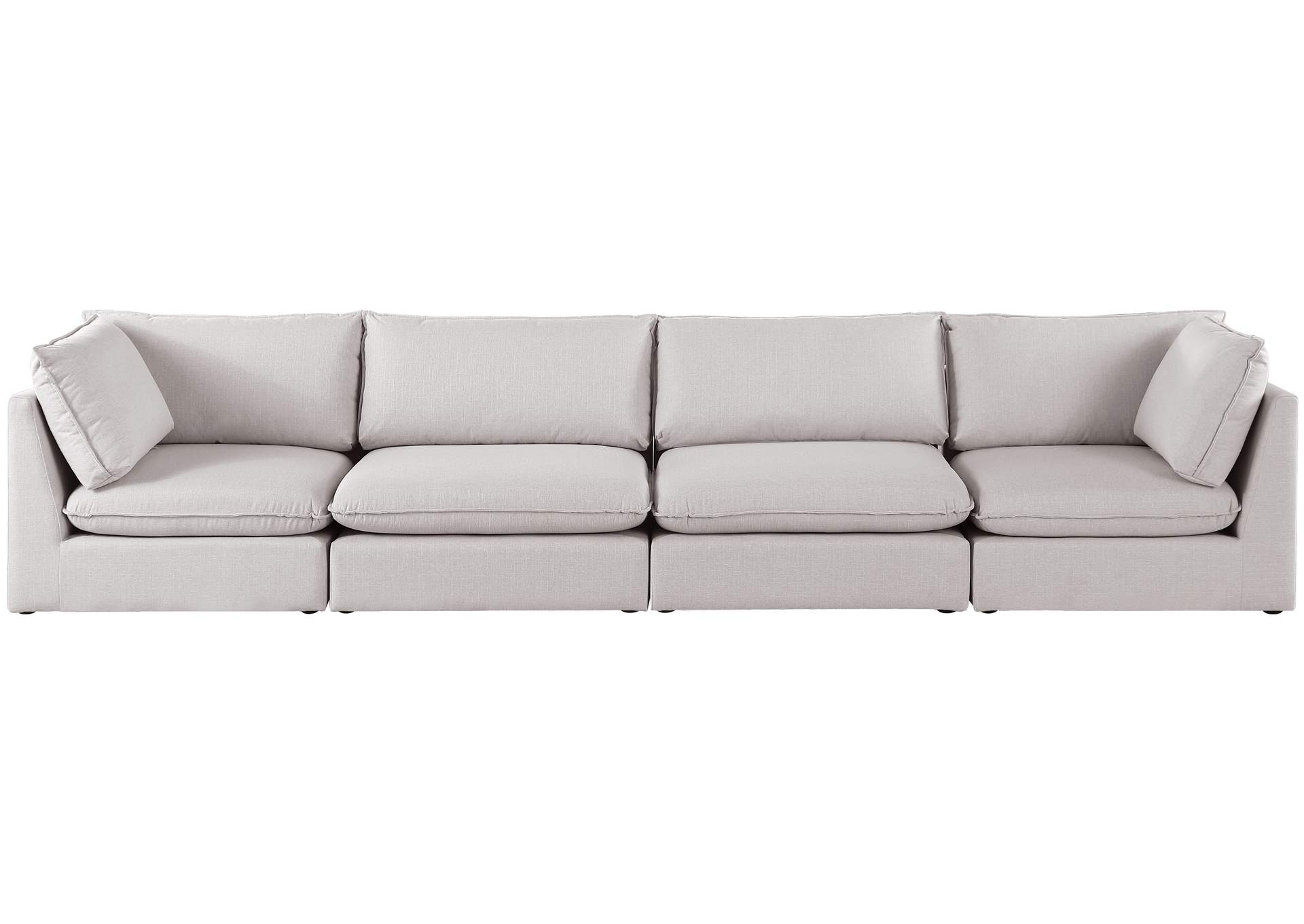 Mackenzie Beige Durable Linen Textured Modular Sofa,Meridian Furniture