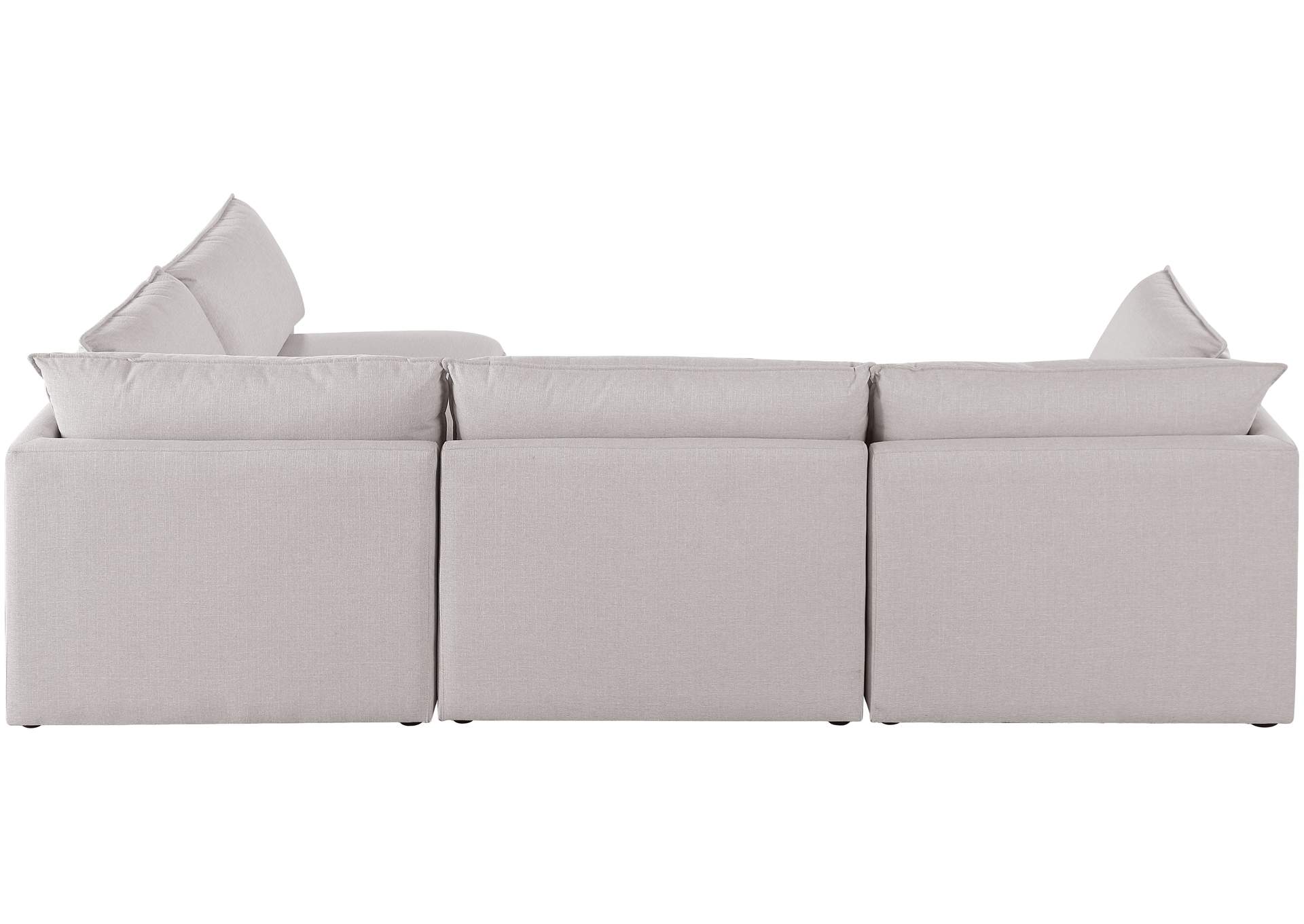 Mackenzie Beige Durable Linen Textured Modular Sectional,Meridian Furniture