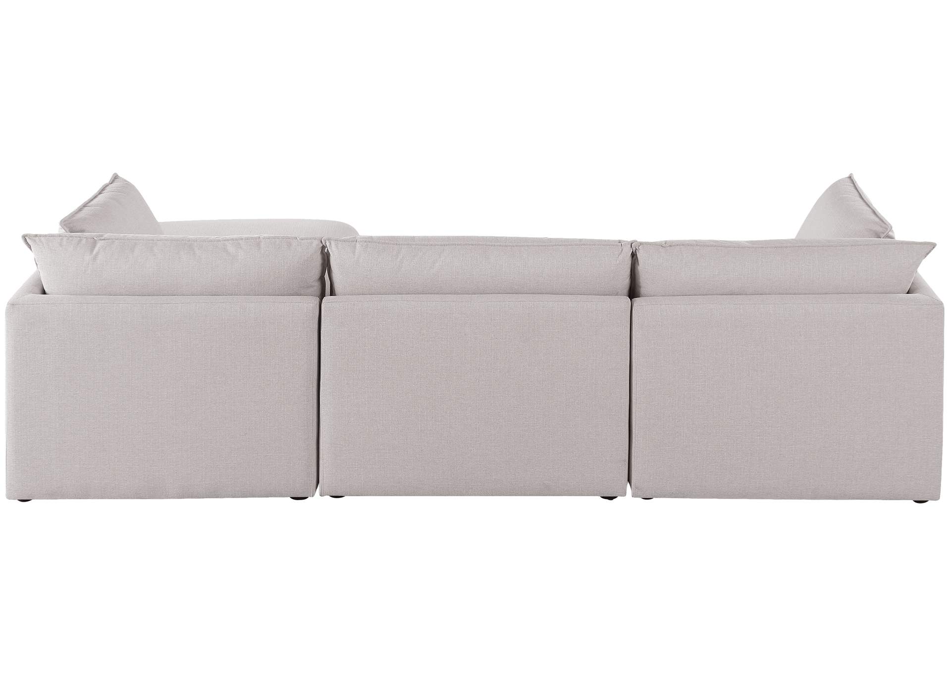 Mackenzie Beige Durable Linen Textured Modular Sectional,Meridian Furniture