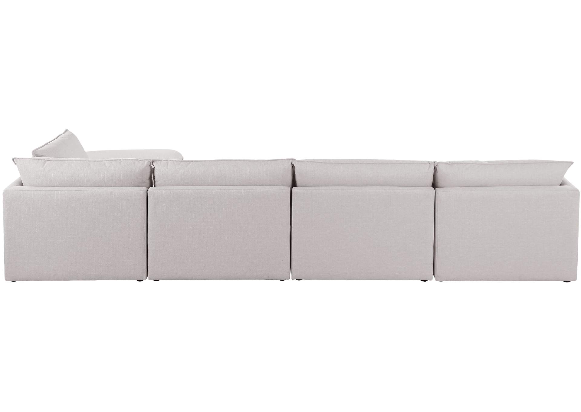 Mackenzie Beige Durable Linen Textured Modular Sectional,Meridian Furniture