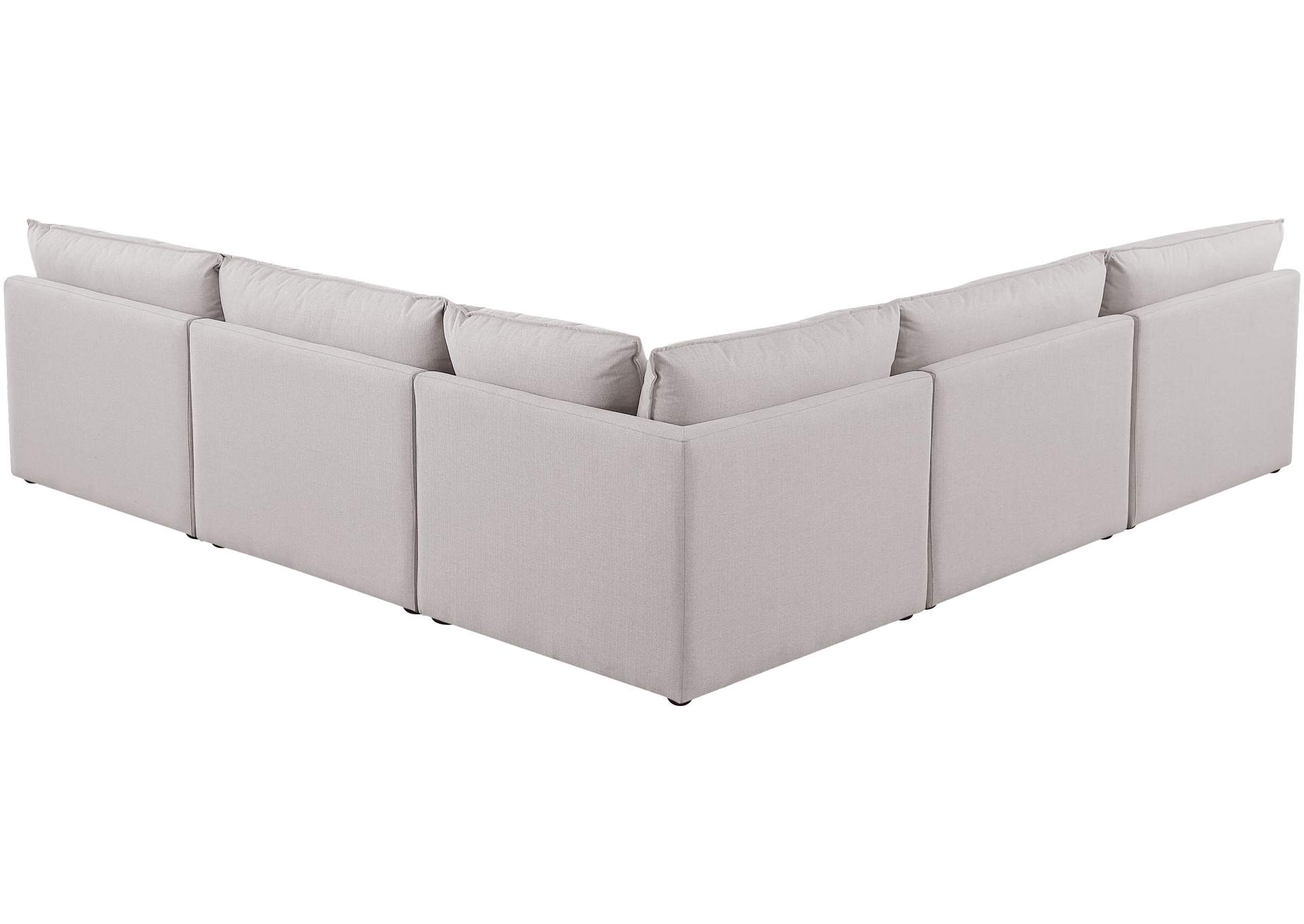 Mackenzie Beige Durable Linen Textured Modular Sectional,Meridian Furniture