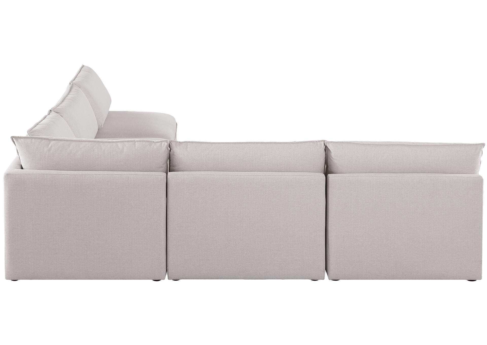 Mackenzie Beige Durable Linen Textured Modular Sectional,Meridian Furniture