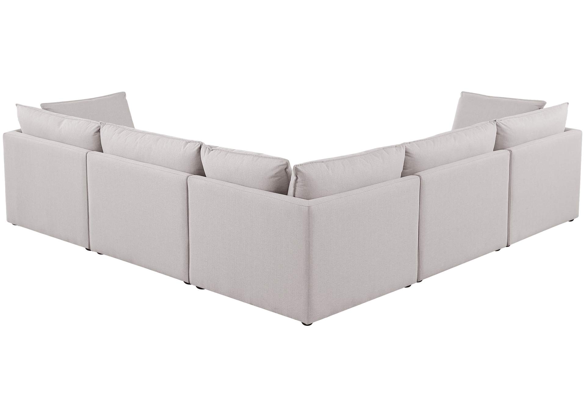 Mackenzie Beige Durable Linen Textured Modular Sectional,Meridian Furniture