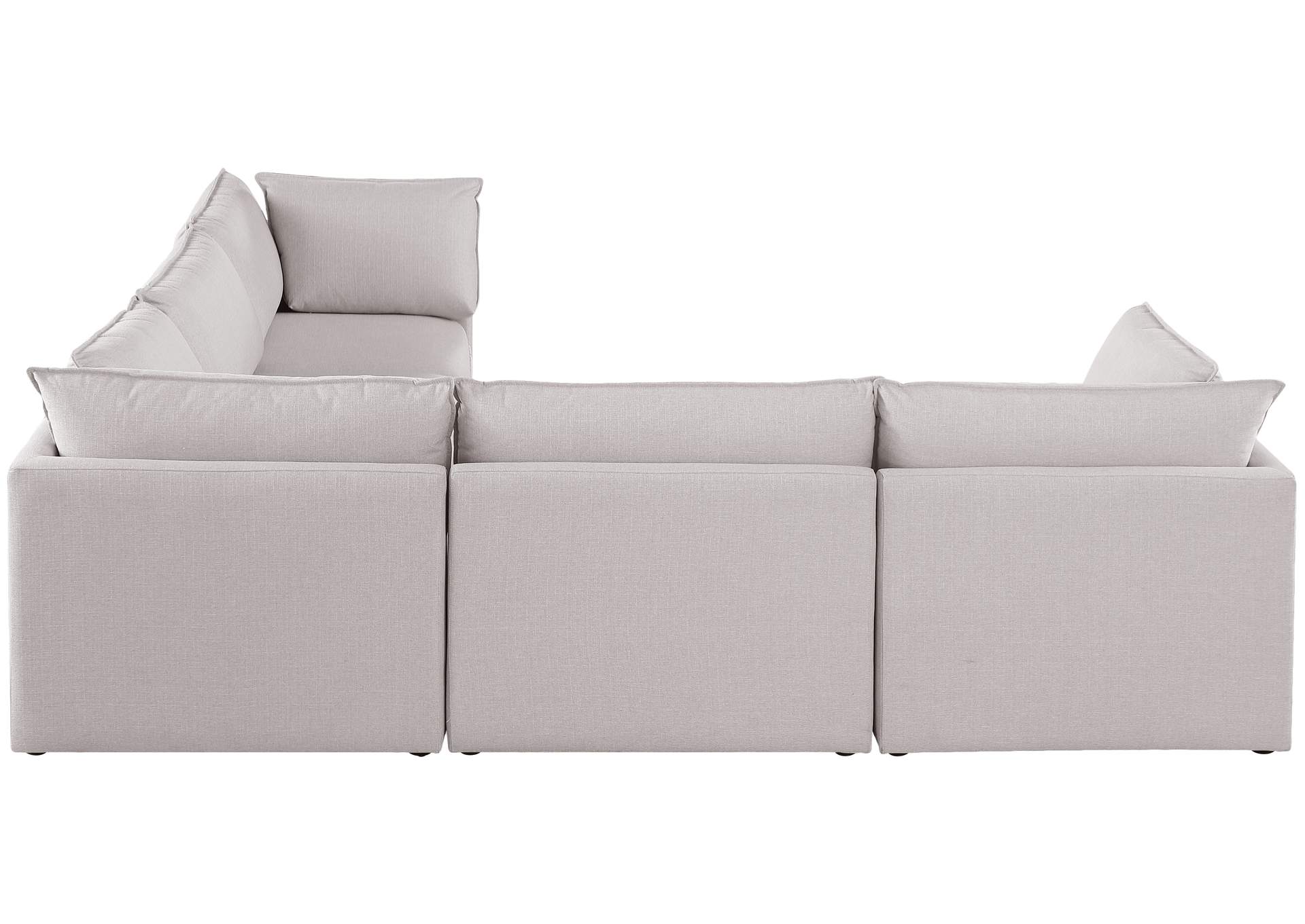 Mackenzie Beige Durable Linen Textured Modular Sectional,Meridian Furniture