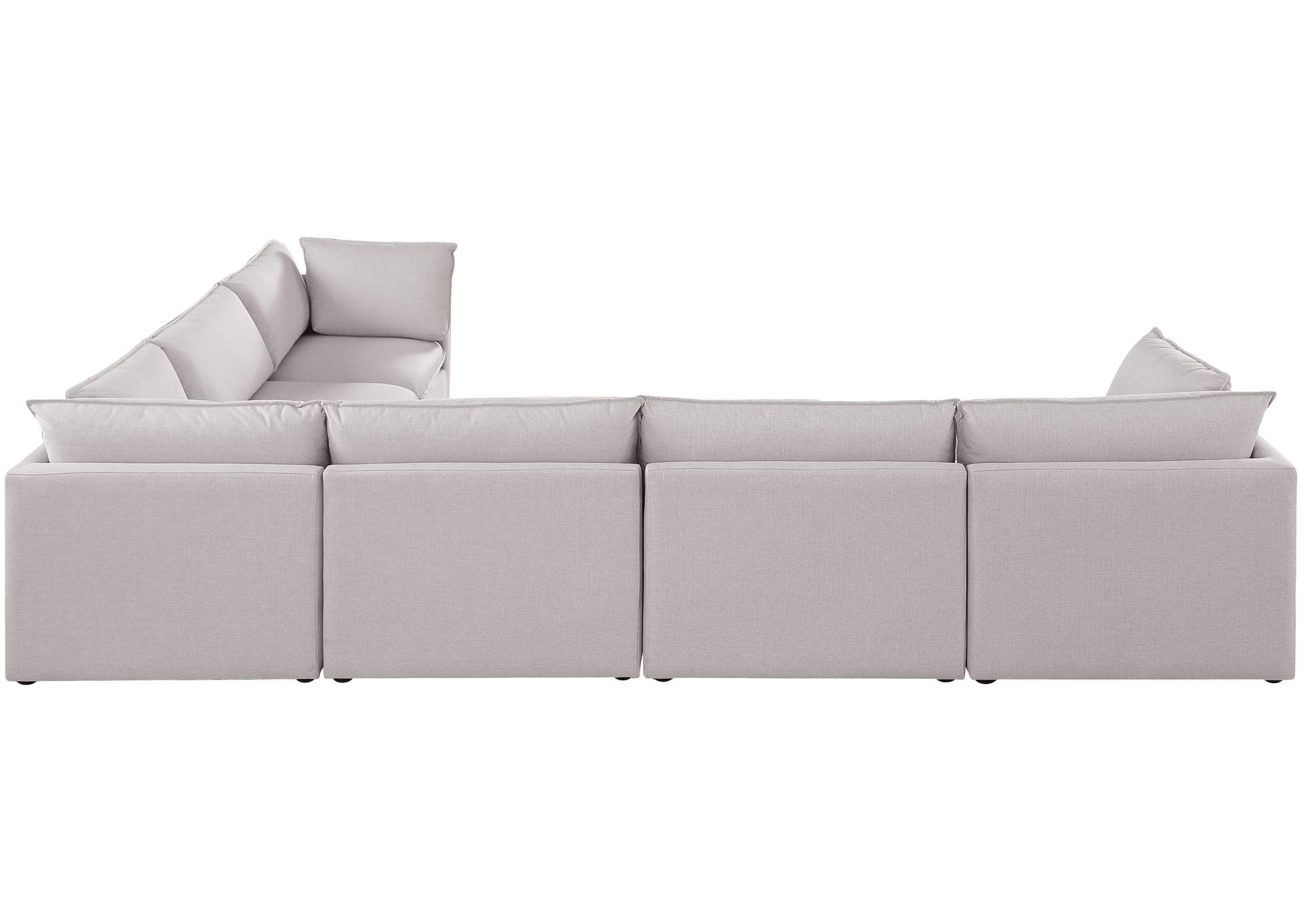 Mackenzie Beige Durable Linen Textured Modular Sectional,Meridian Furniture