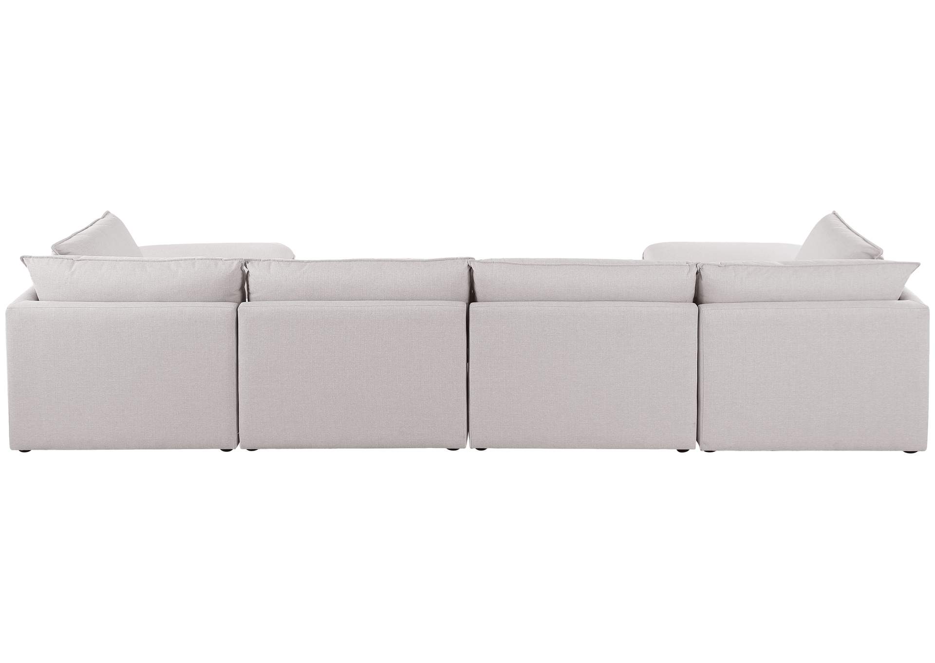 Mackenzie Beige Durable Linen Textured Modular Sectional,Meridian Furniture