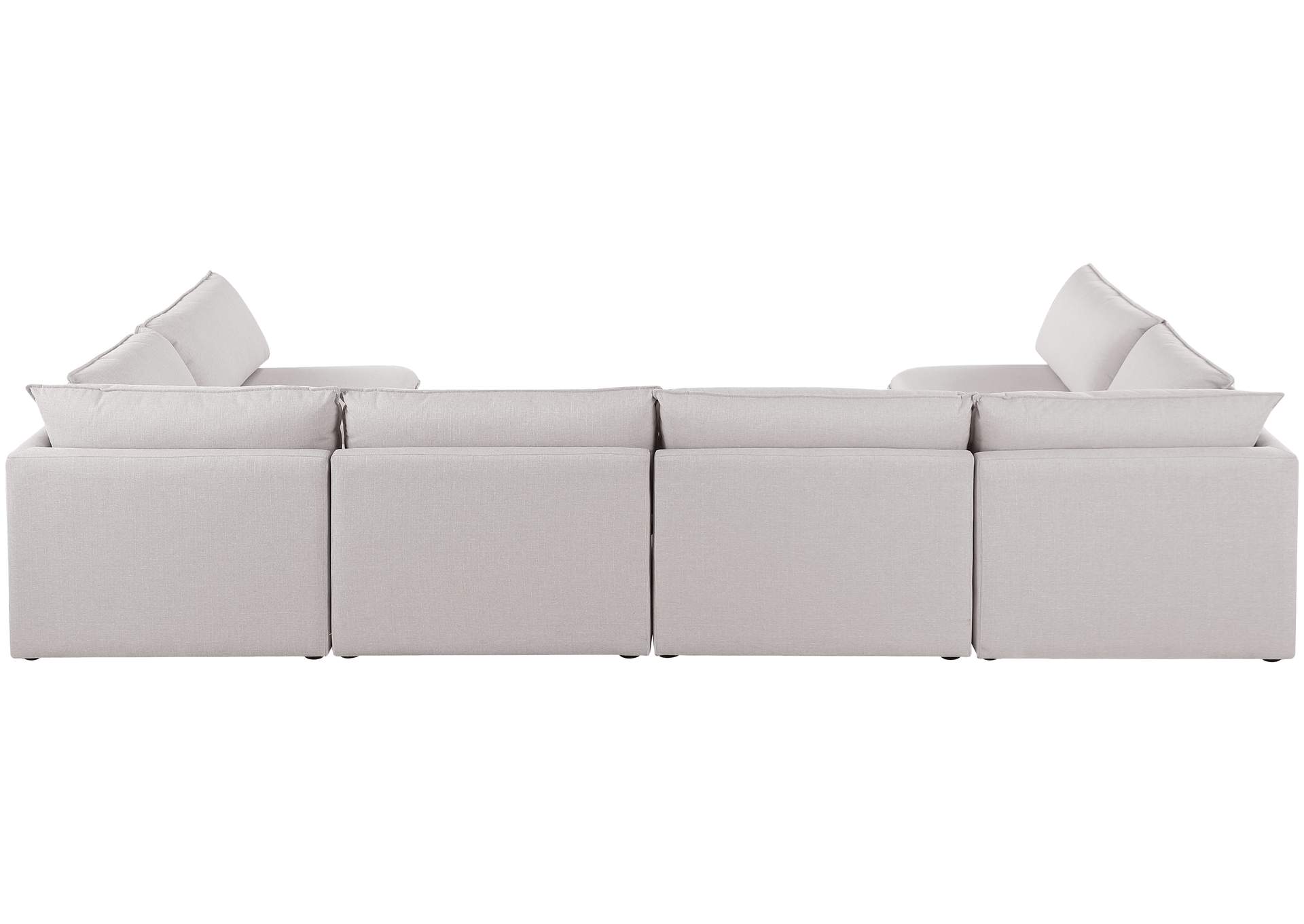 Mackenzie Beige Durable Linen Textured Modular Sectional,Meridian Furniture