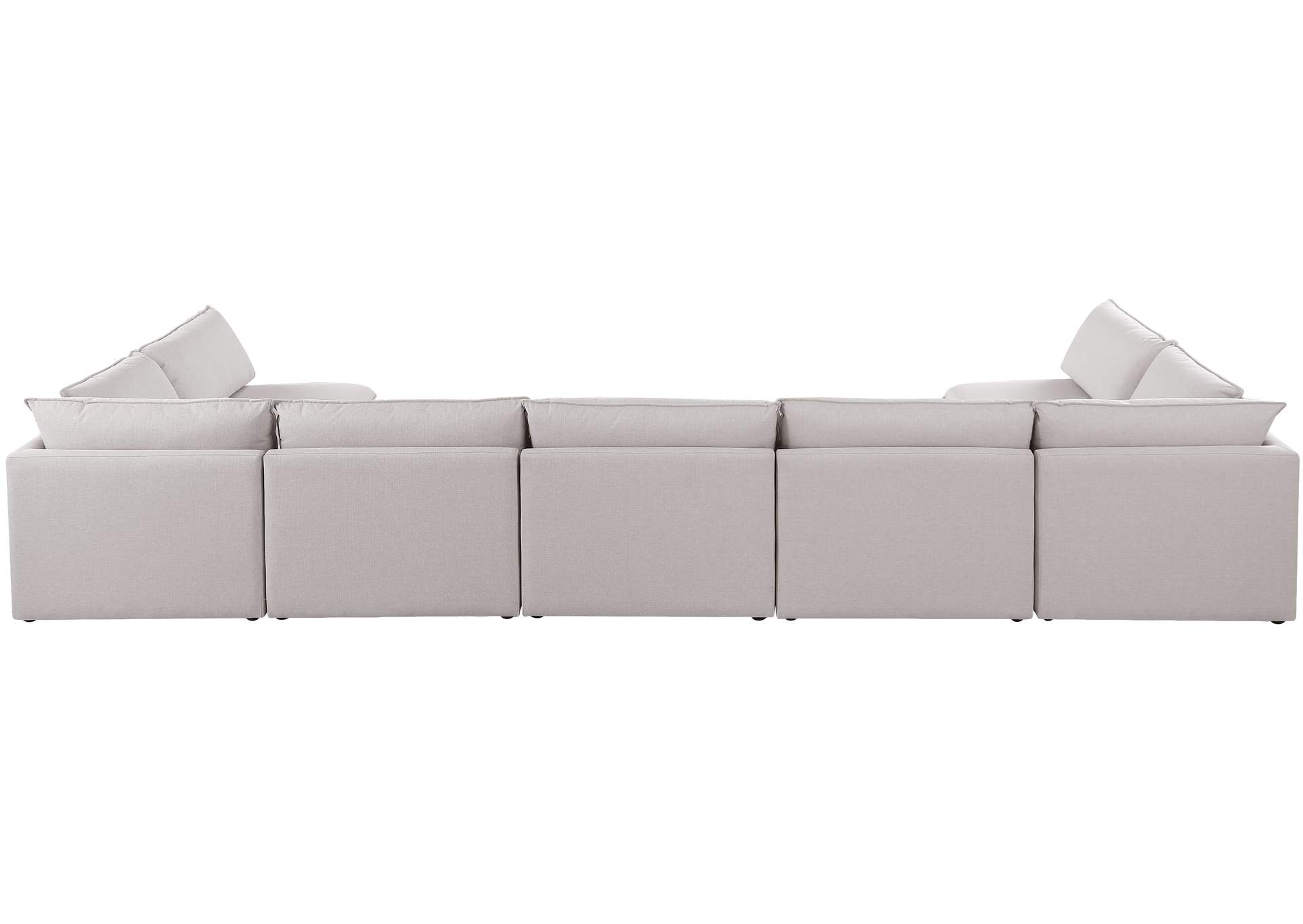 Mackenzie Beige Durable Linen Textured Modular Sectional,Meridian Furniture