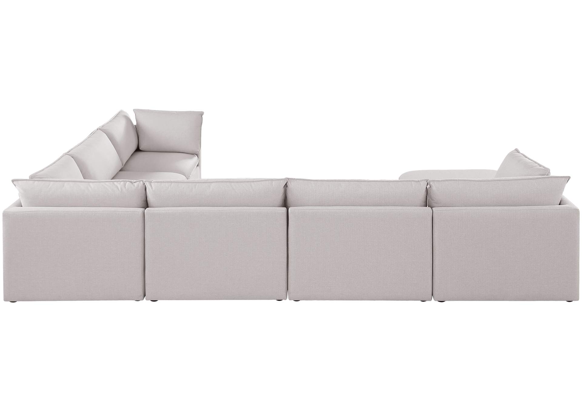 Mackenzie Beige Durable Linen Textured Modular Sectional,Meridian Furniture