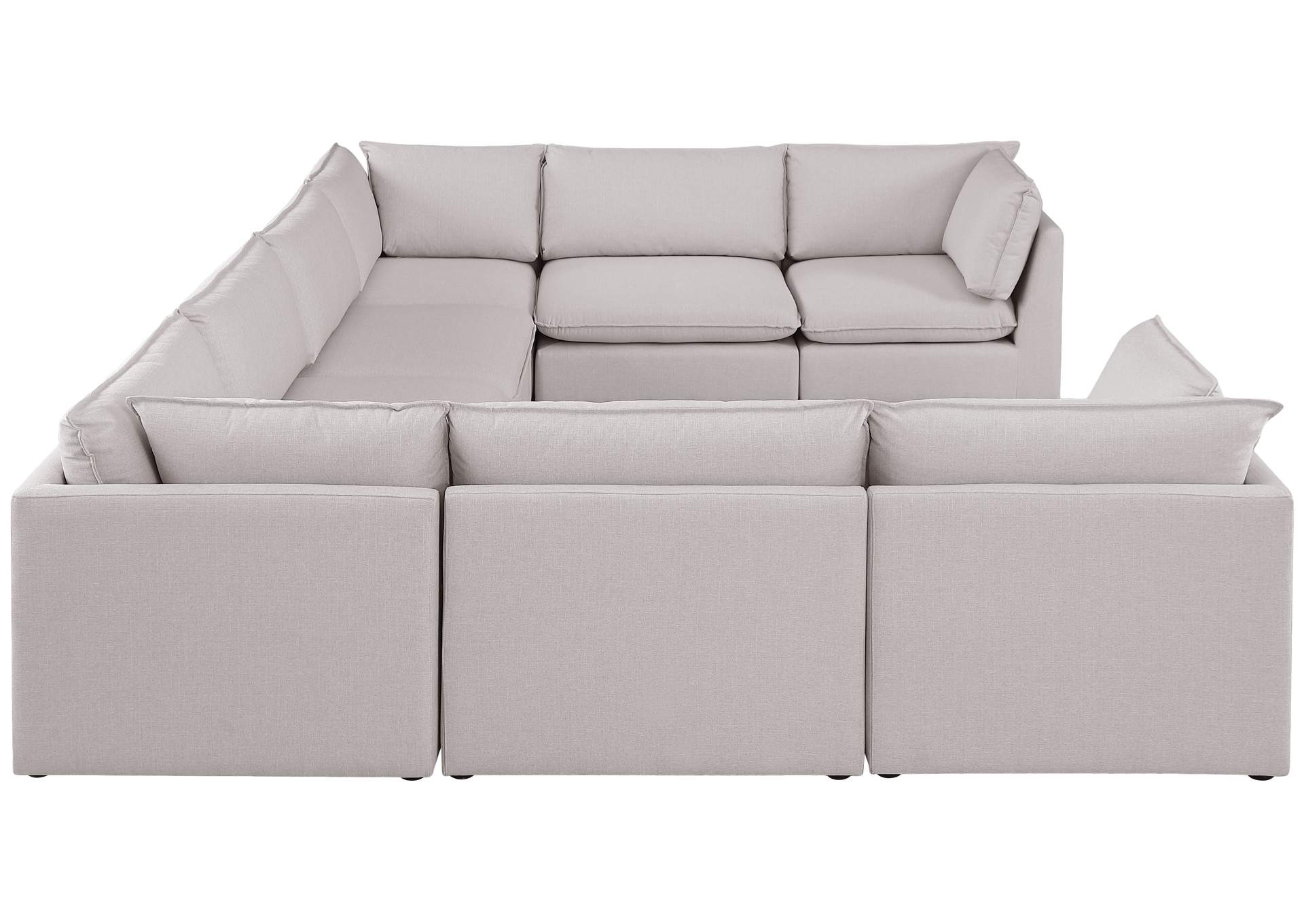 Mackenzie Beige Durable Linen Textured Modular Sectional,Meridian Furniture