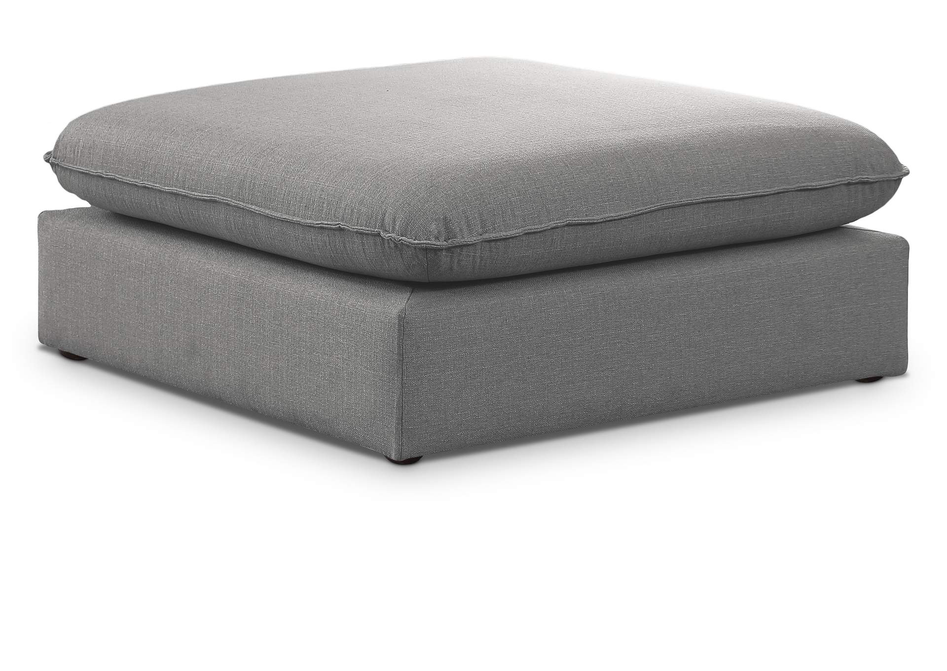 Mackenzie Grey Durable Linen Textured Ottoman,Meridian Furniture